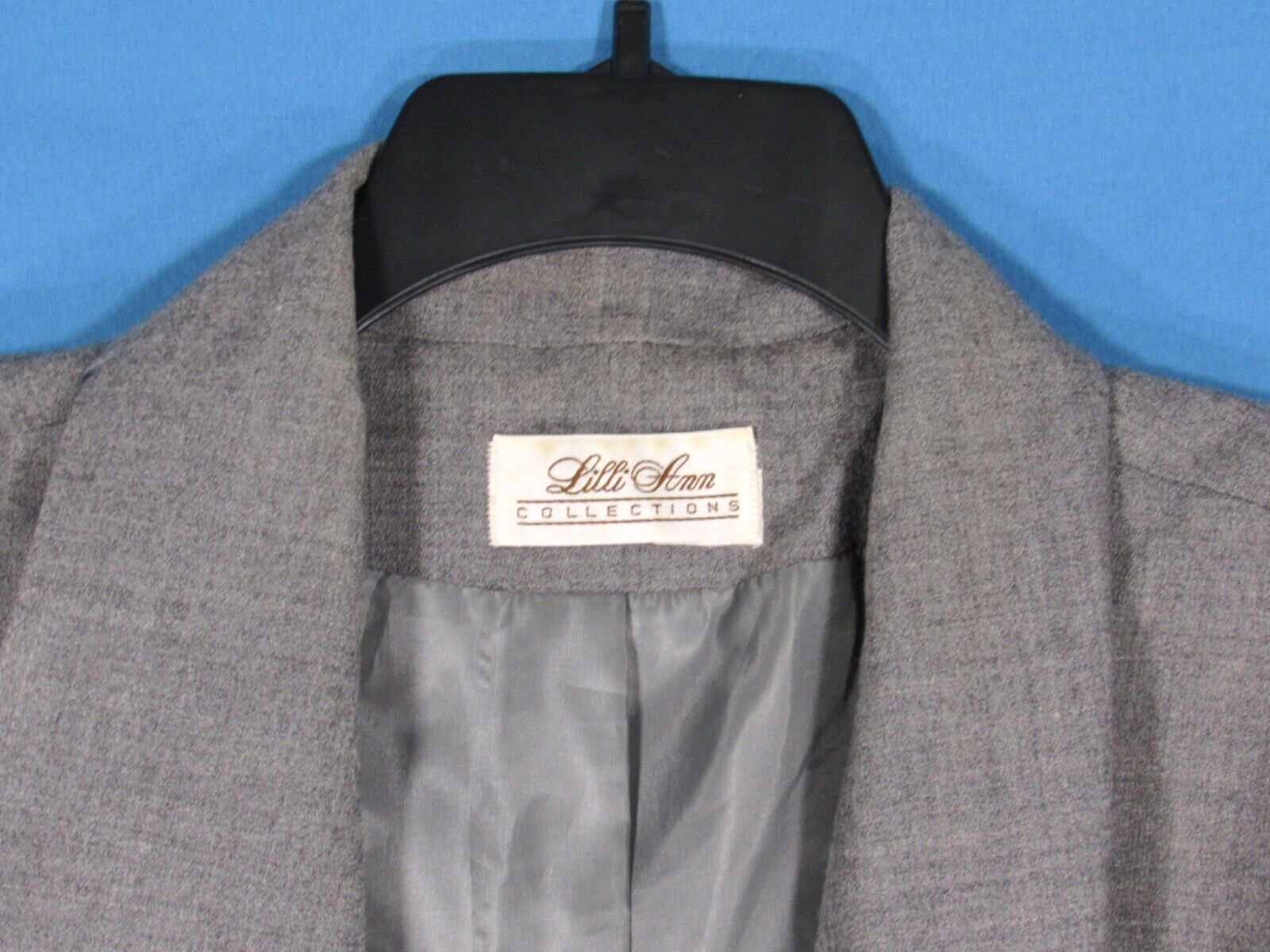 VTG LILLI ANN Heather Gray WOOL JACKET Banded Hem DRESSY BOMBER STYLE XL/1X/18