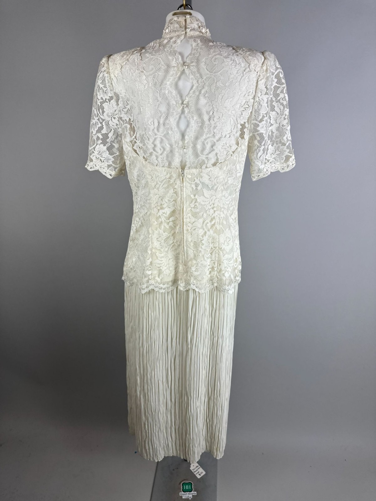 Vtg 80s Scott McClintock Vintage Dress Ivory Lace Wedding Cottage Core Size 10