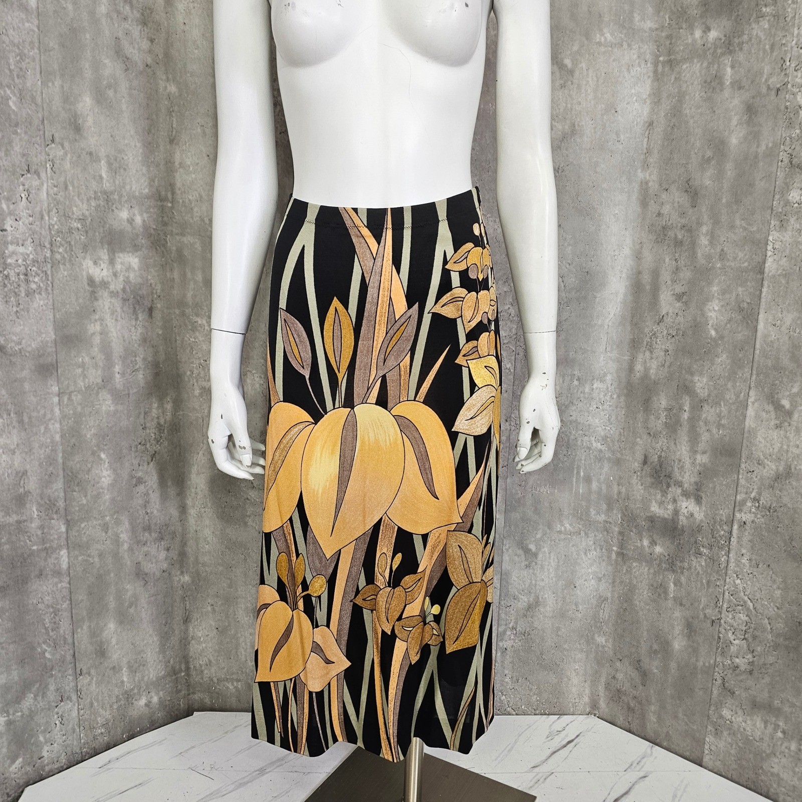 Vintage 70s Mac Tac Paris Leonard Sunshine Floral Nylon 2pc Skirt Set Disco Luxe