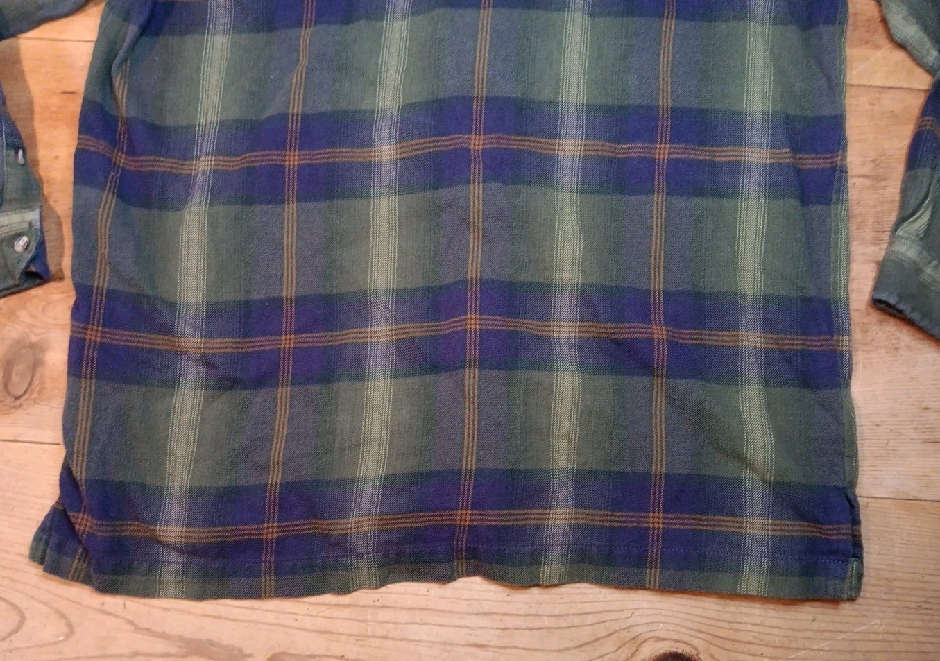 Vtg Faded Glory Womens L Plaid Flannel Shacket Shirt Full Zip Cotton Cabincore