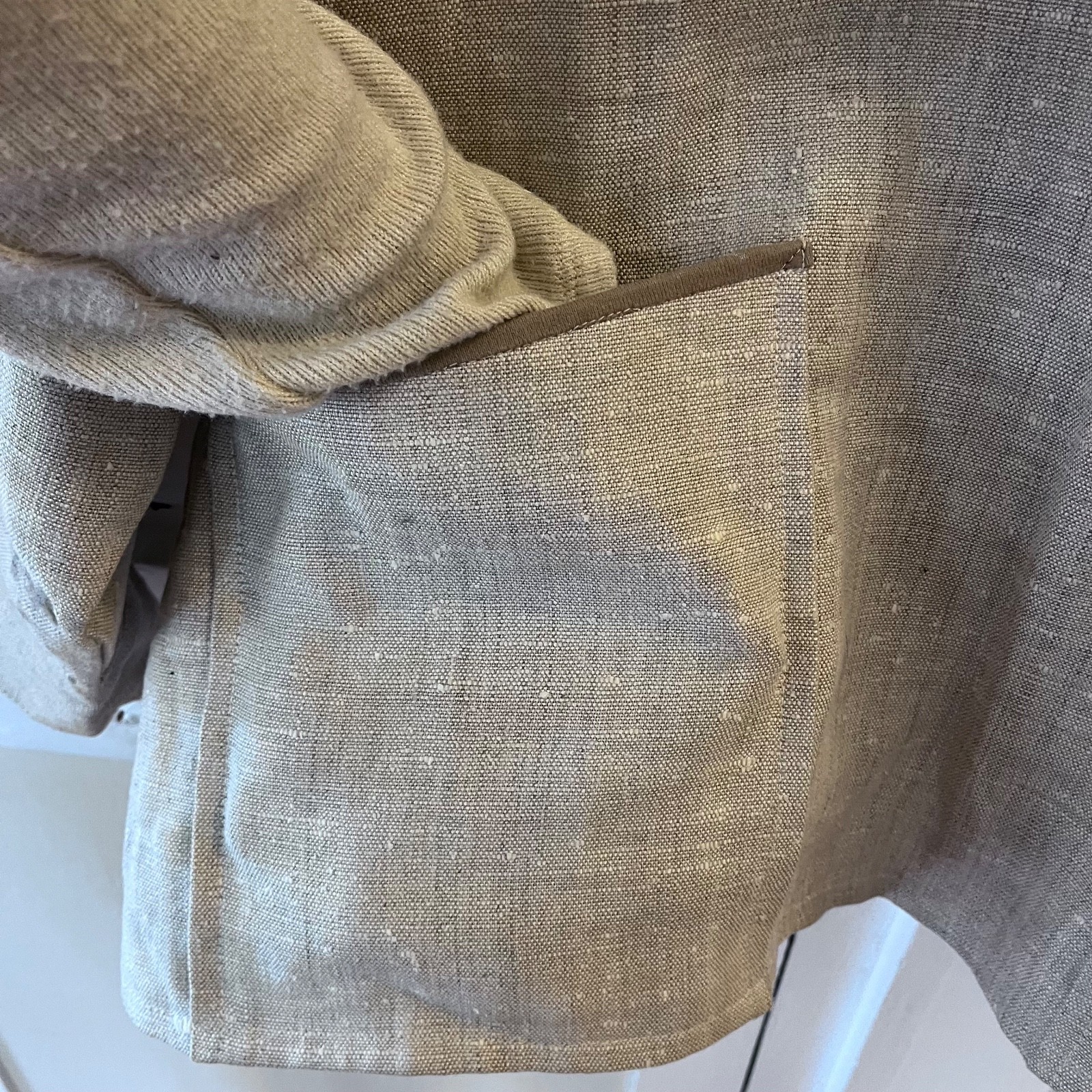 RARE Vintage 70s KINSALE SMOCK Moygashel 100$ Linen Fisherman Top Sz L