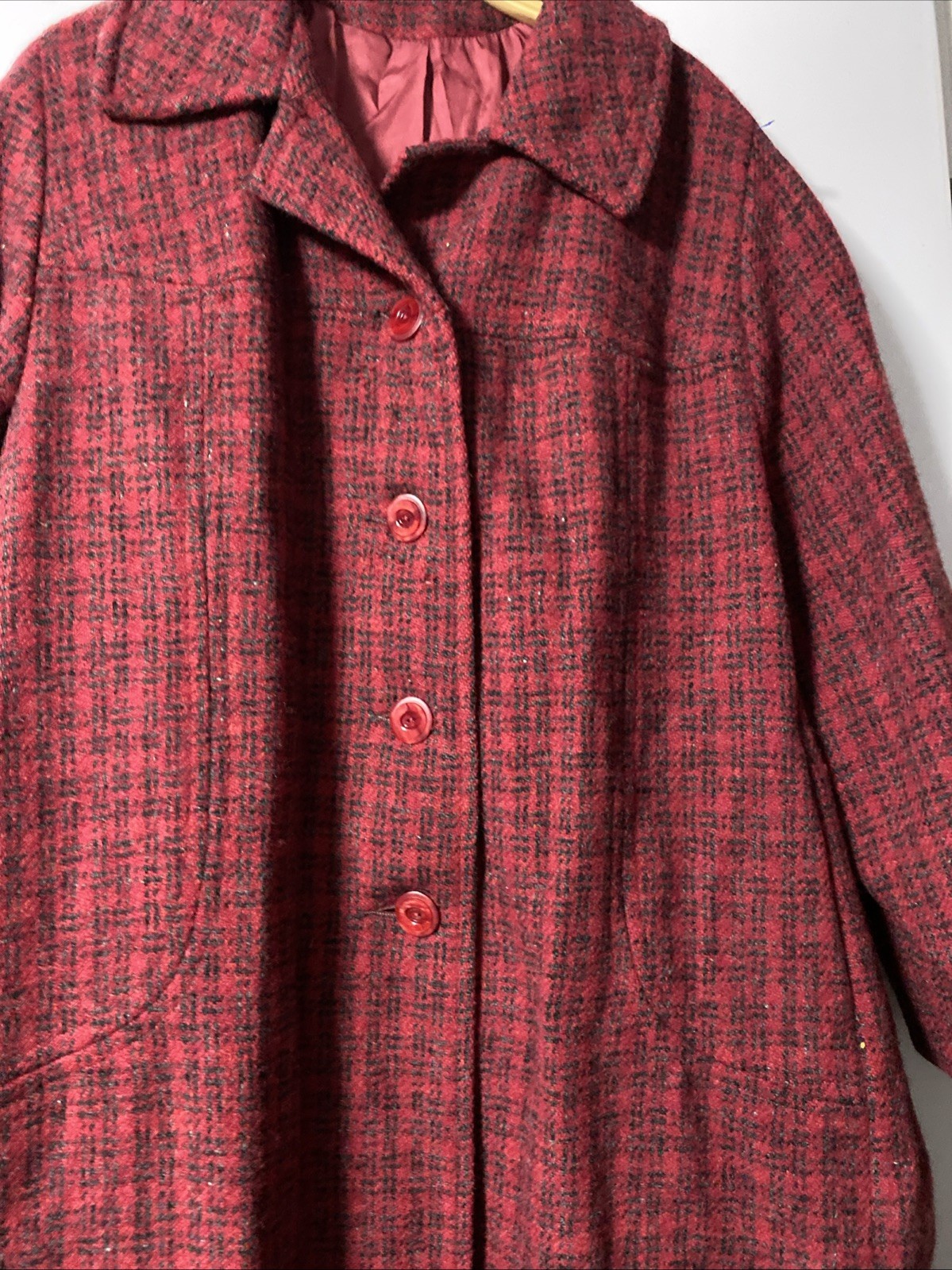 Vintage 1960’s Harris Tweed Overcoat 100% Virgin Scottish Wool Size Large