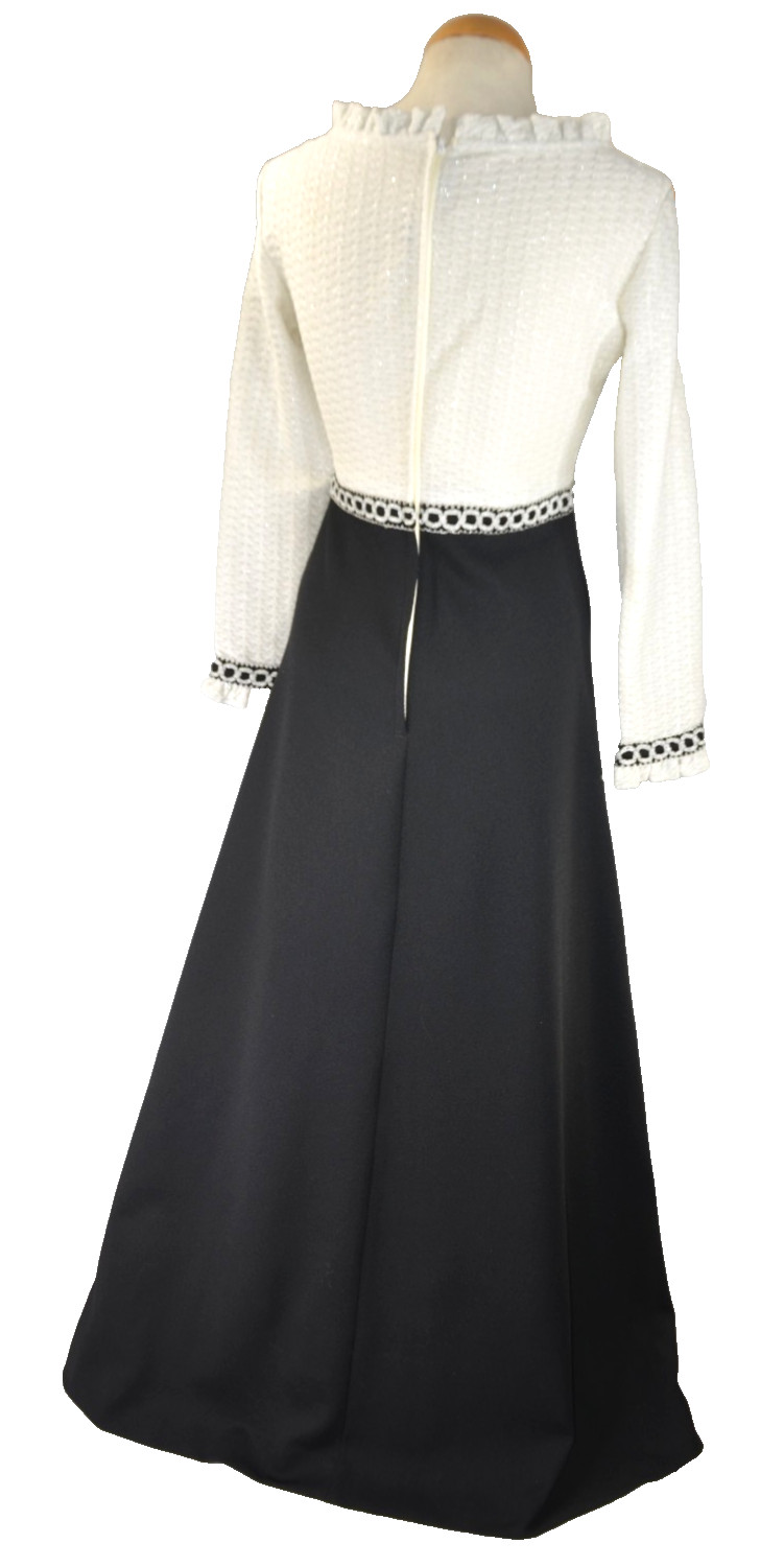 Maxi Hostess Dress Silver Shady Lane by Jonathan Logan 60s Vintage Holiday M
