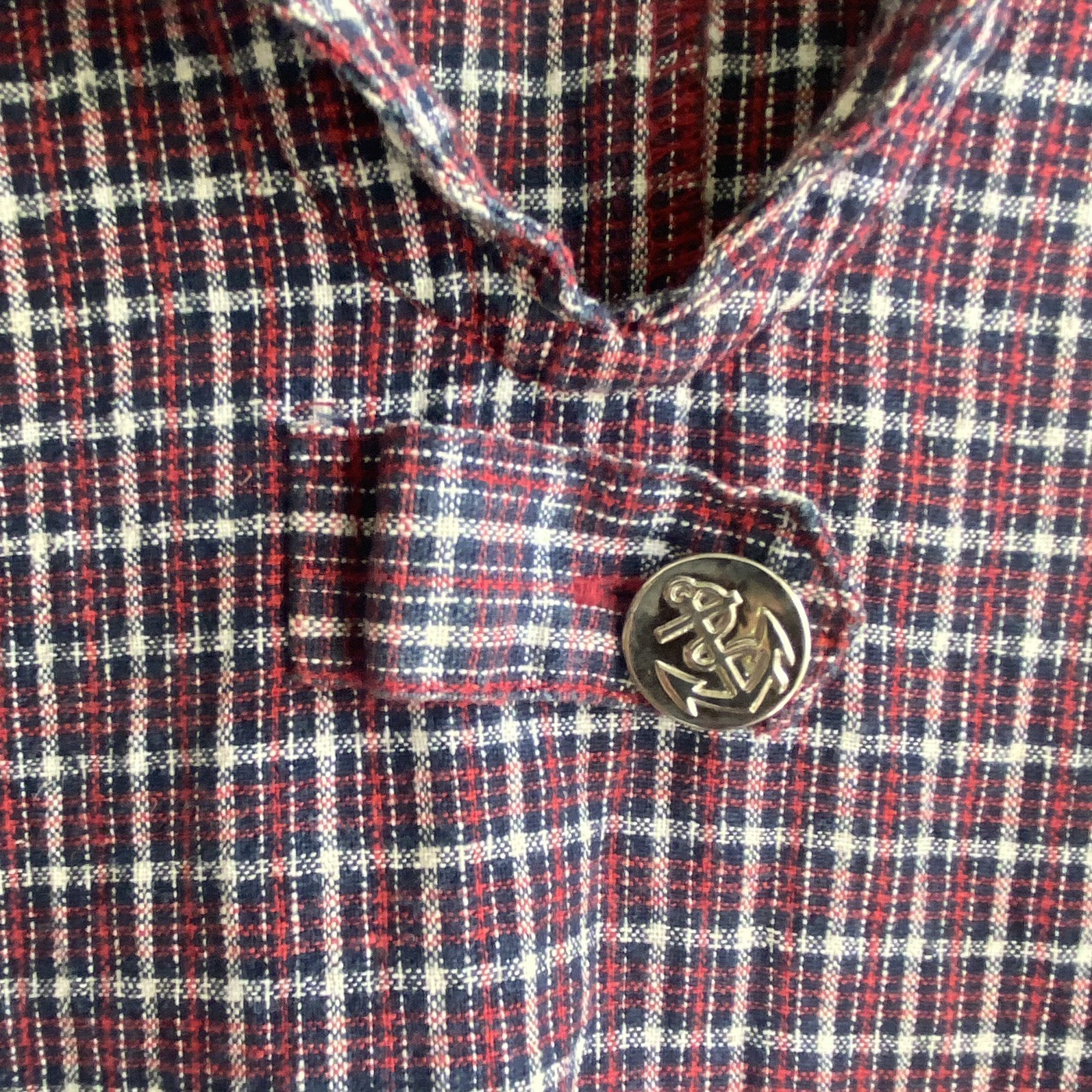 Carolina colours plaid jumper/ pinafore dress w sailor collar & buttons 16
