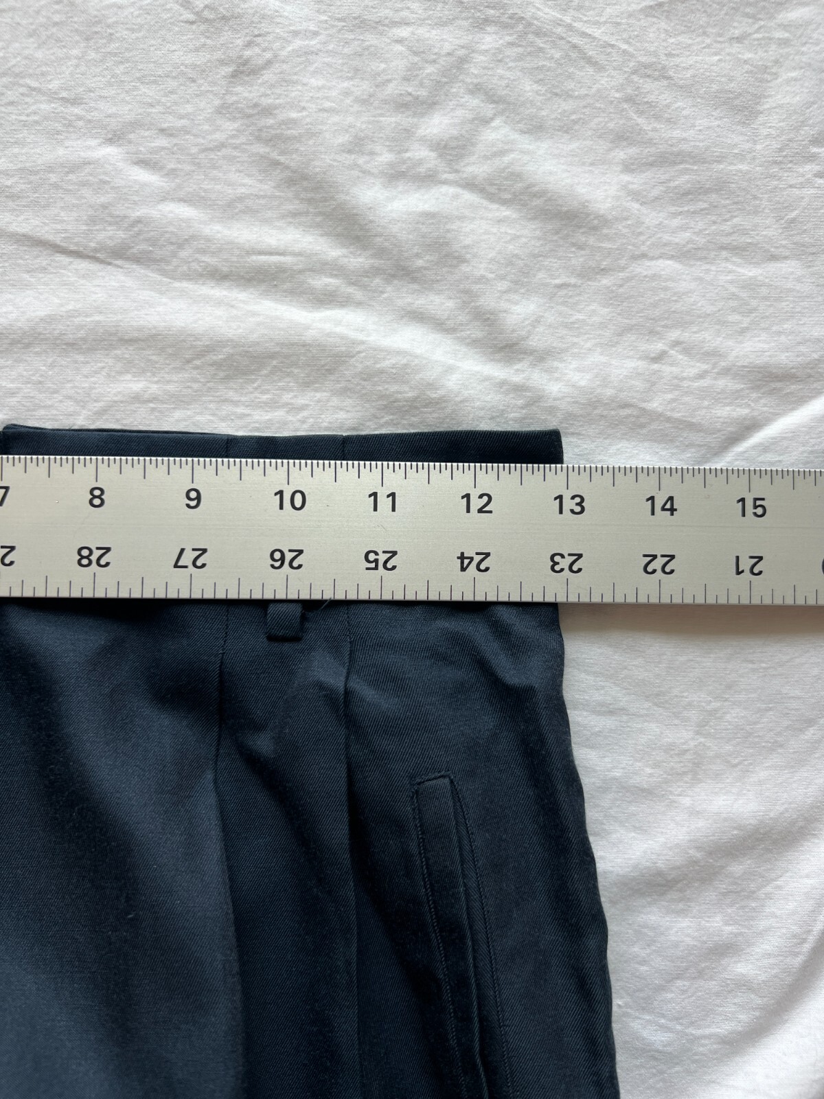 Vintage Navy Button Up Pencil Skirt – Blue Silk Cotton, Wiggle, Secretary Preppy