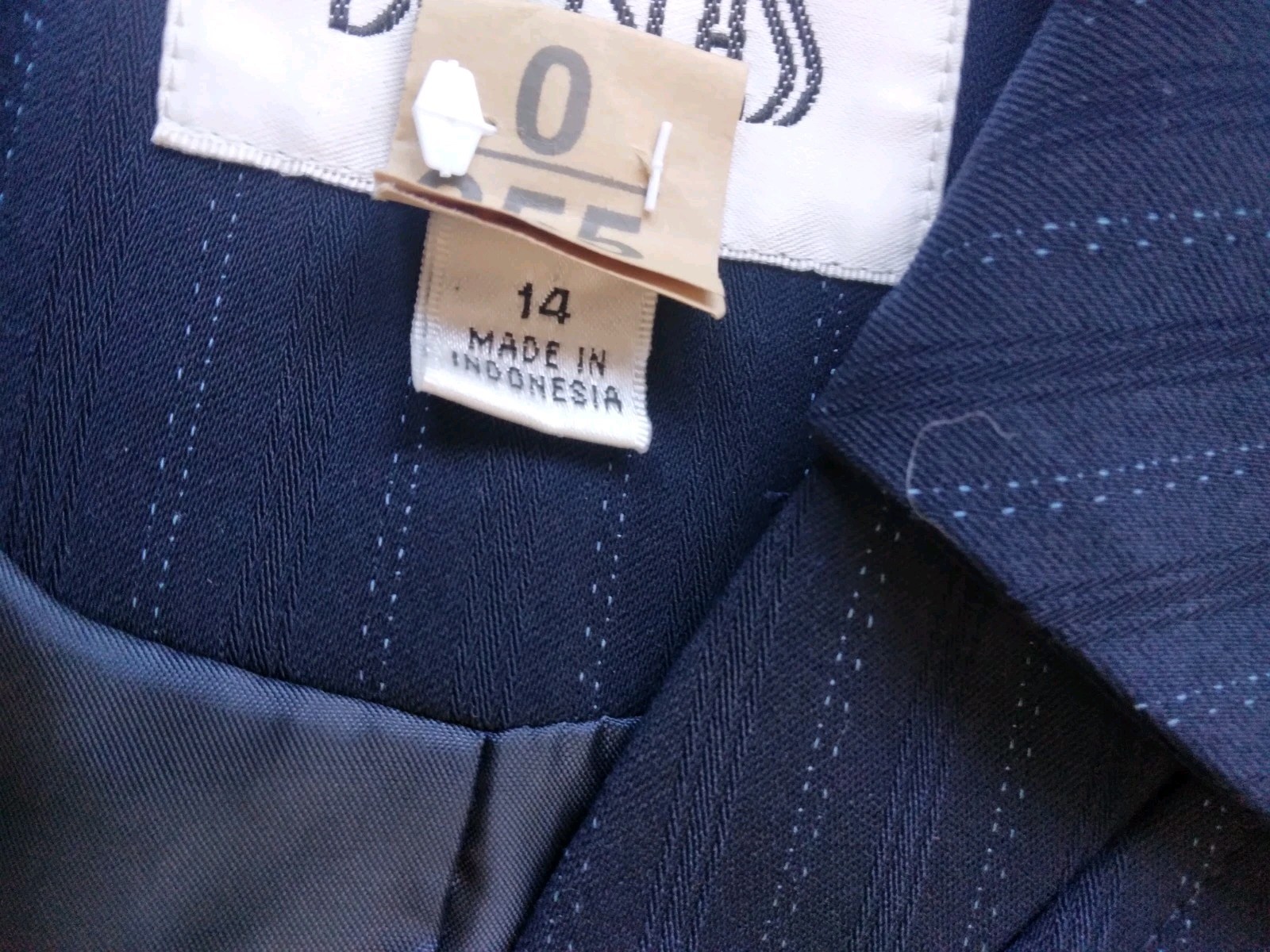 Bill Blass Womens Blazer Sz 14 Sport Jacket Dress Coat Navy w/ Pinstripes