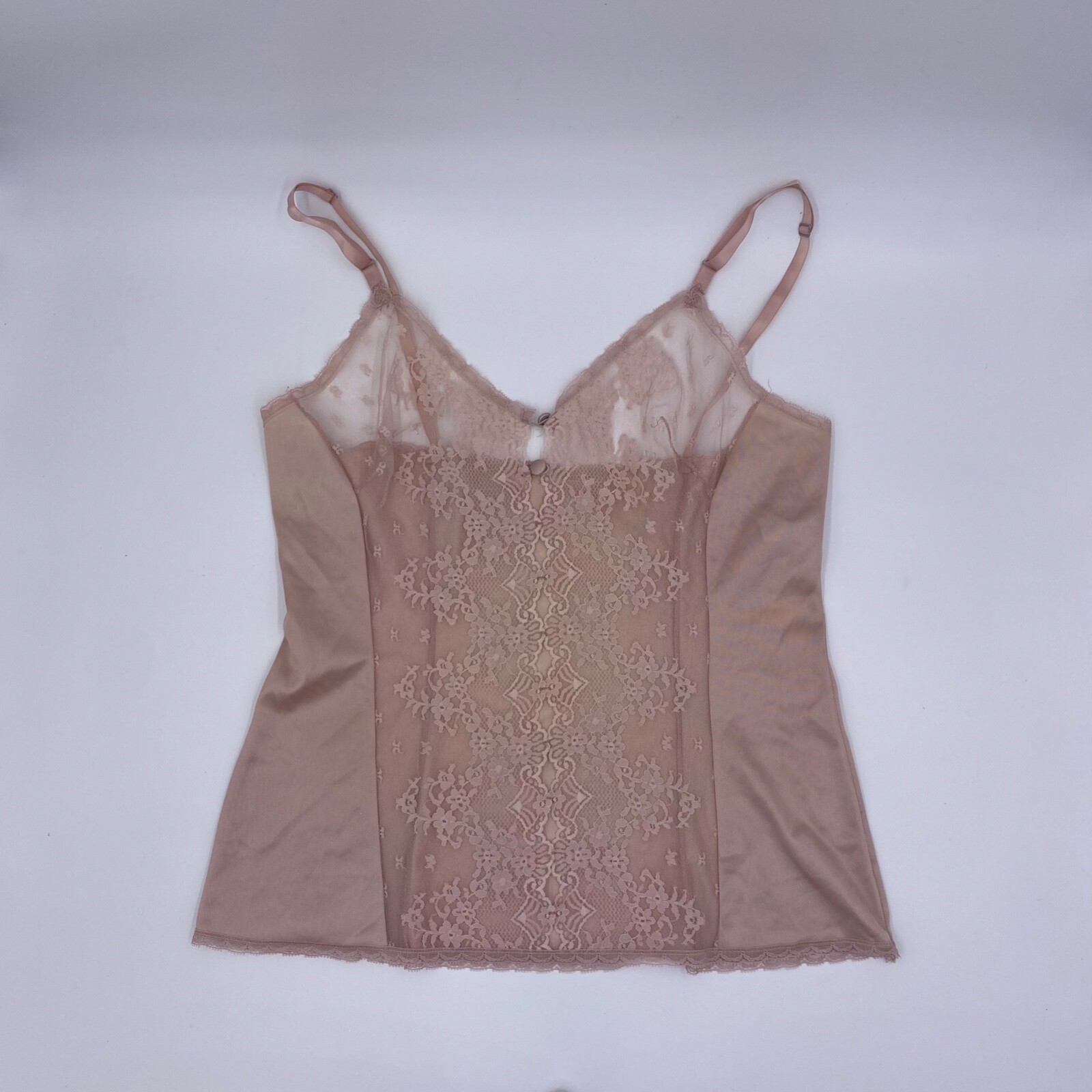 Vintage Vanity Fair Women’s Adjustable Bronze/Brown Lace Camisole Size 34