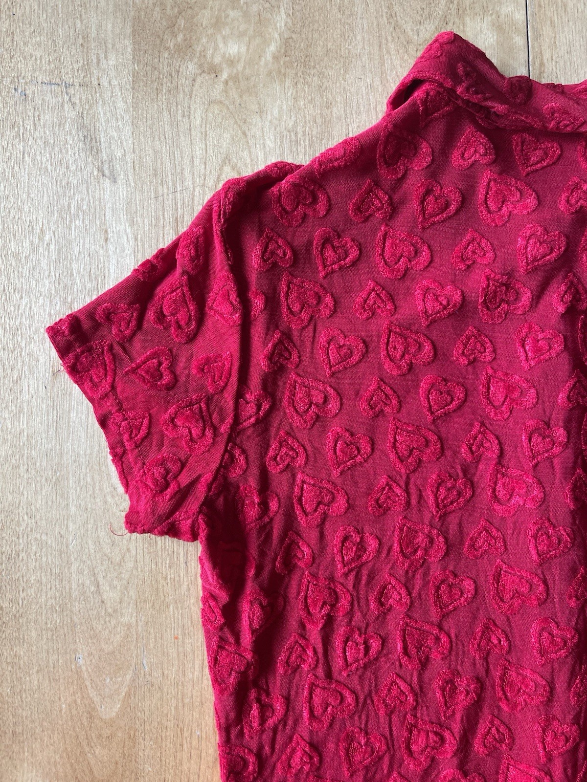 Vintage 90s Self Esteem Heart Print Button Shirt Size Large Valentines Day Y2K