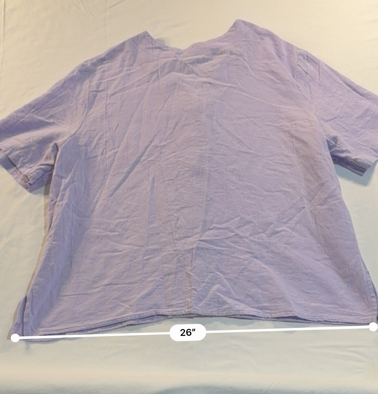 Vintage 220 Hickory Purple Lilac Button Front Blouse XLG Butterfly Pocket Cotton
