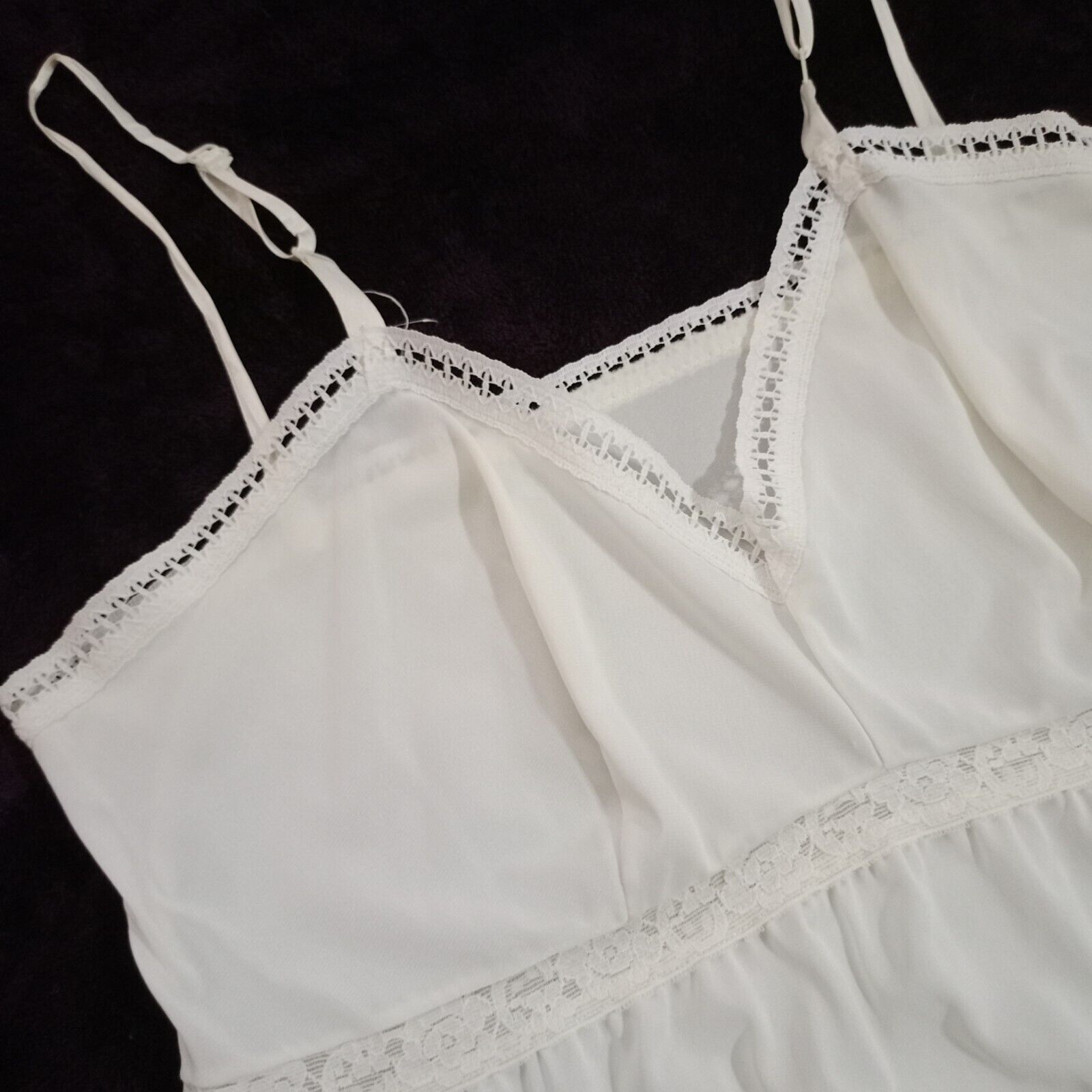 Vintage Leading Lady Sexy Full Slip Lingerie White Nylon Made in USA Size 38