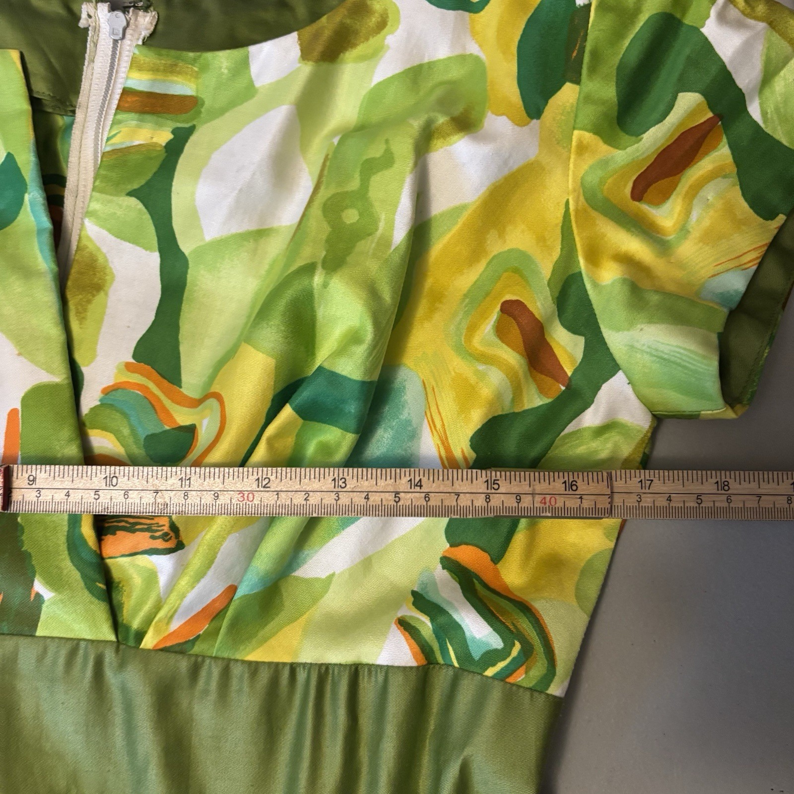 Vintage 1960s Penelope’s Honolulu Hawaiian Barkcloth Abstract Floral Dress Sz 14