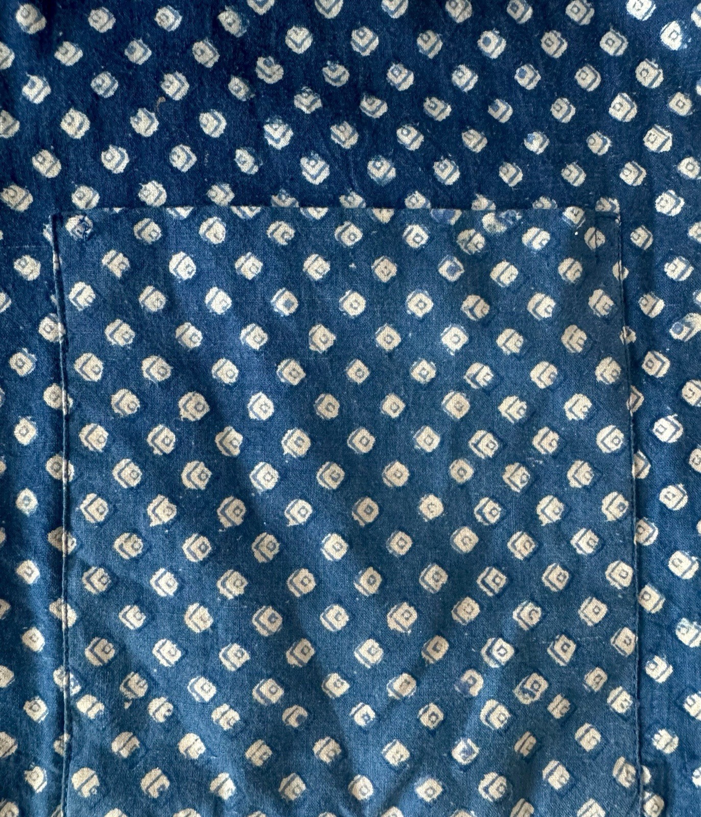 Vintage Anokhi Indian Hand Block Printed Indigo Cotton Kimono Cardigan Jacket