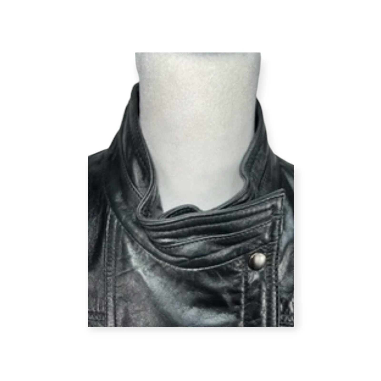 VTG 80s NEW WAVE LEATHER THRILLER JACKET PUNK ROCK GOTH HALLOWEEN BIKER EDGY EMO