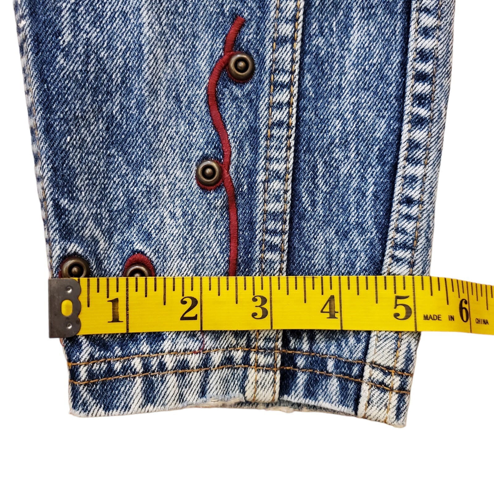 Bugle Boy Special Edition Vintage Embroidered Accent 80s Jeans Size W22 XXS