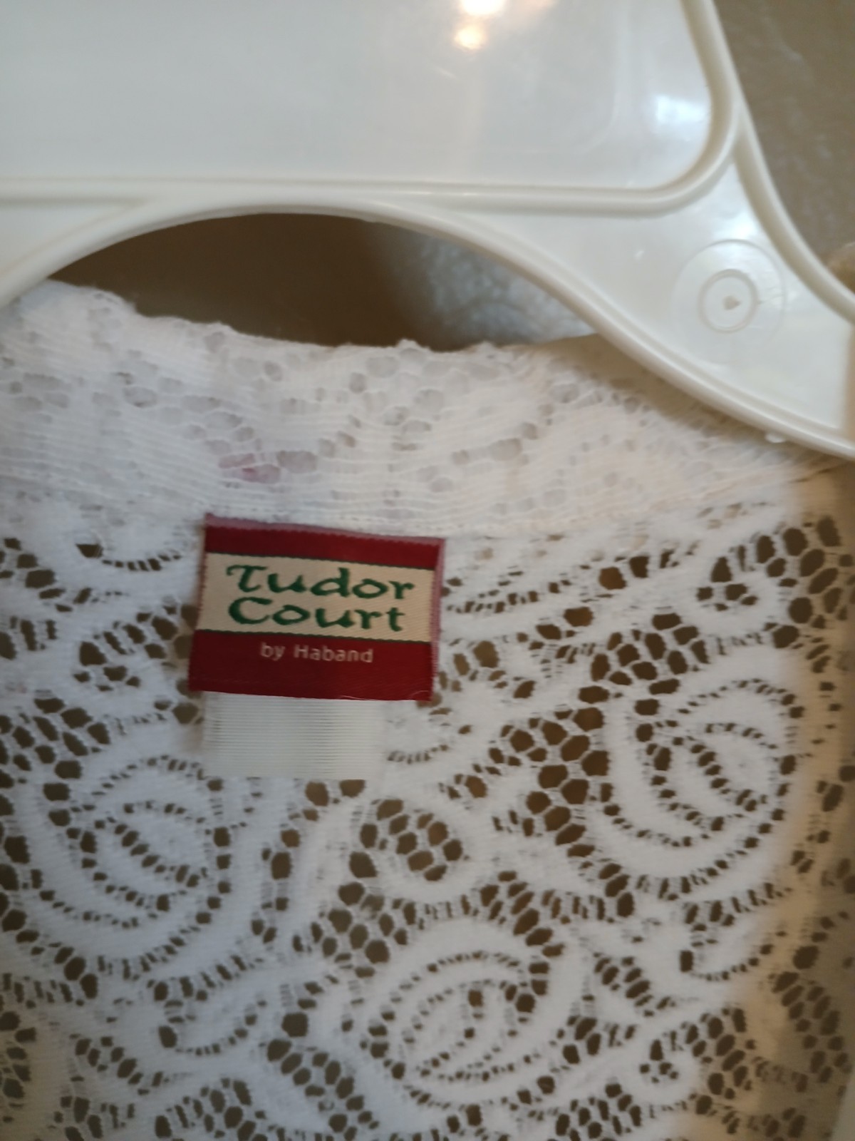 VINTAGE WOMENS WHITE LACE JACKET SIZE L
