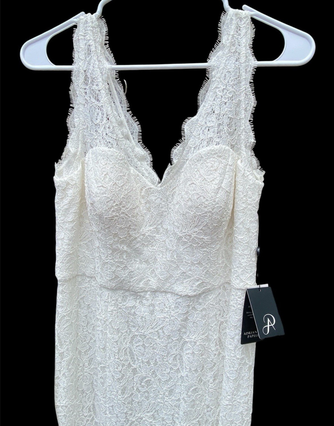 NWT Adrianna Papell Women’s Long Sleeveless Gown w/ Illusion Wedding Gown Sz 10