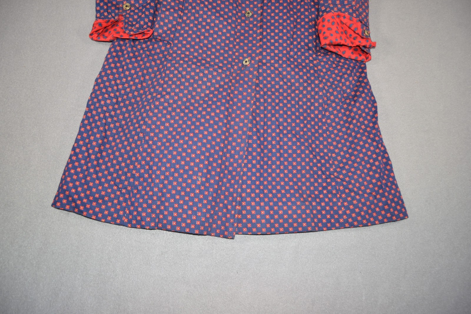Vintage Regina Porter Dress Womens Small Blue Floral Paisley House Day 70s