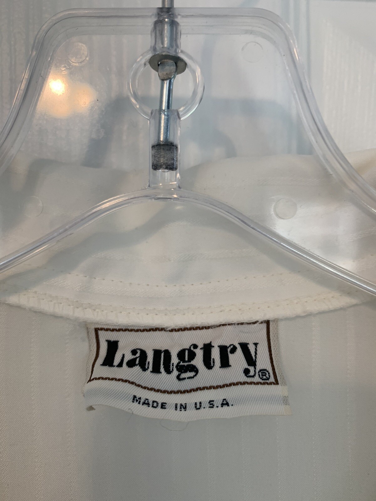 Vintage Blouse Langtry Ivory Tone On Tone Pinstripe Blouse Secretary Geek Medium