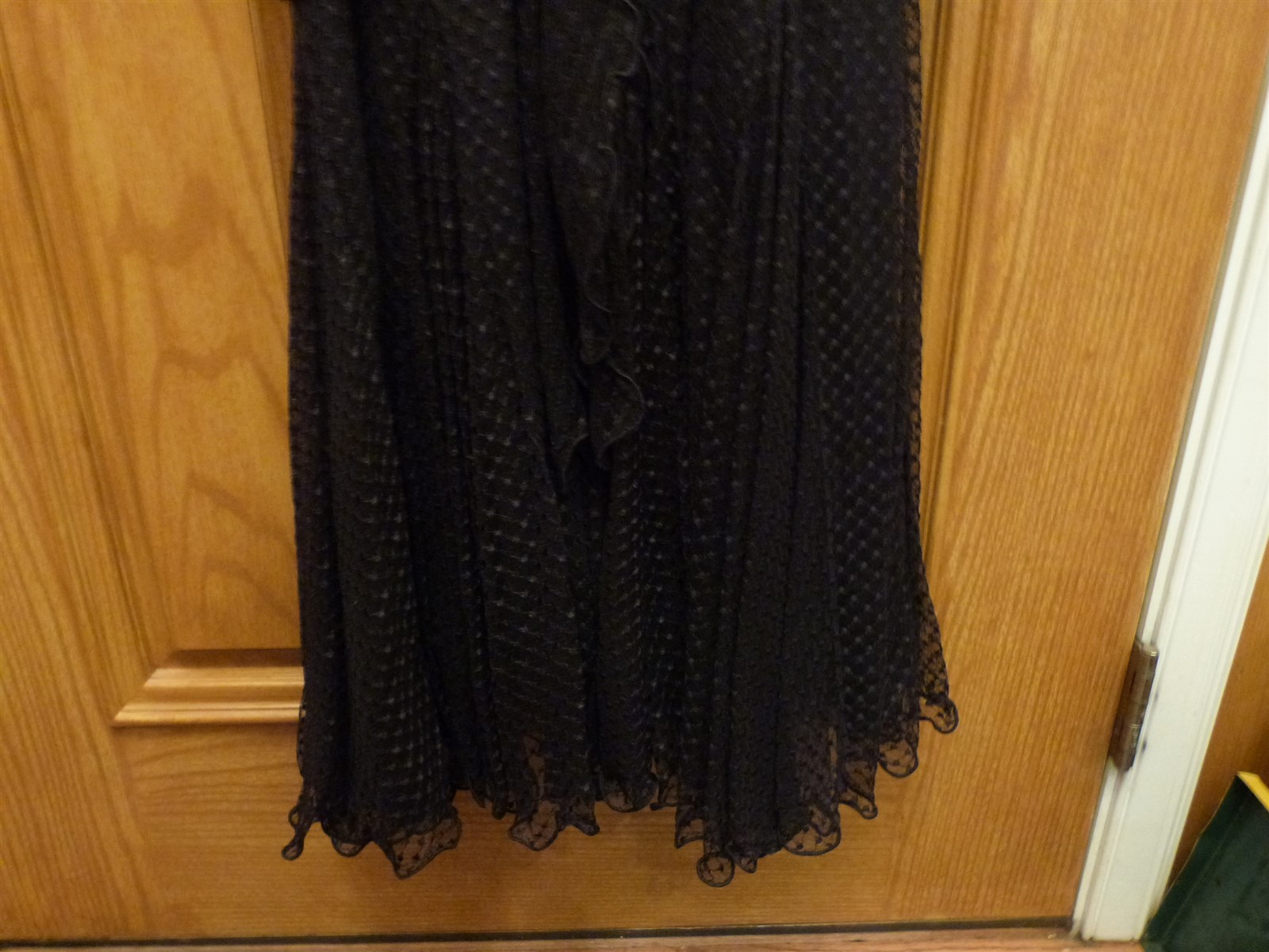 VTG 1980s black swiss polka dot flapper sheath long gothic dress & sheer jacket