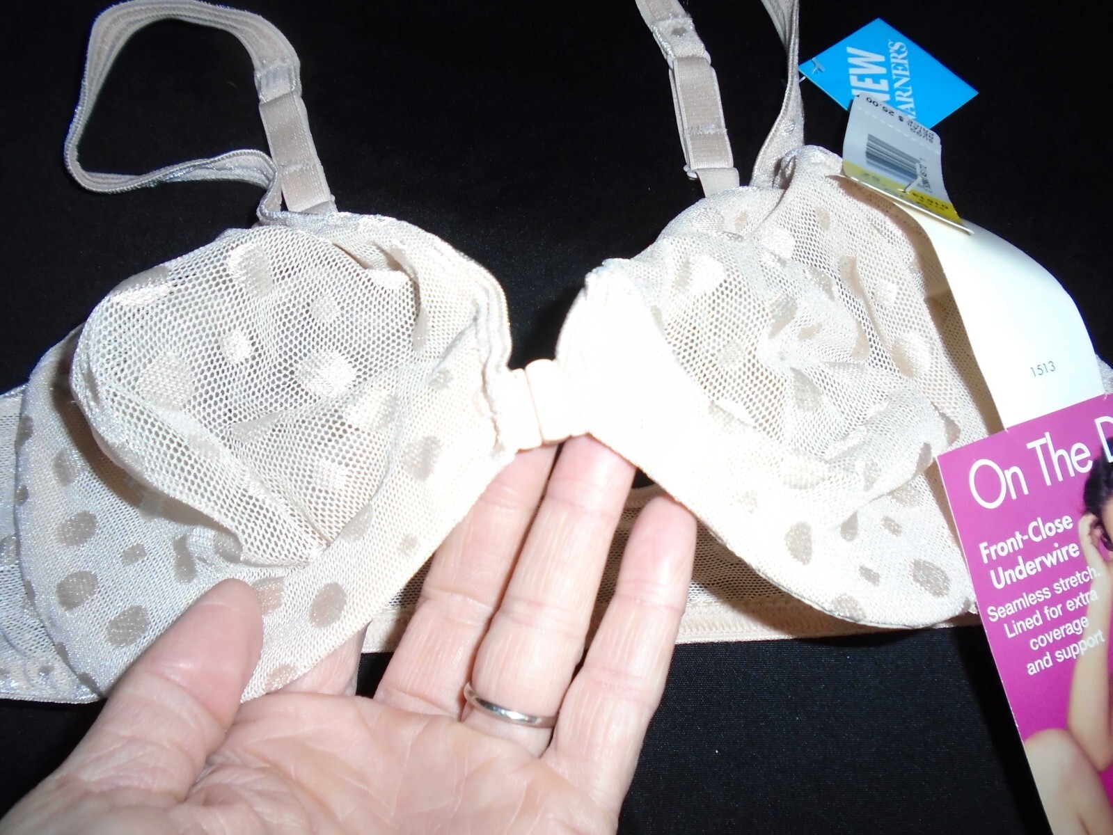 36C NWT Beige ON THE DOT Front Clasp Vtg WARNER’S Unlined U/W Bra #01513 36C