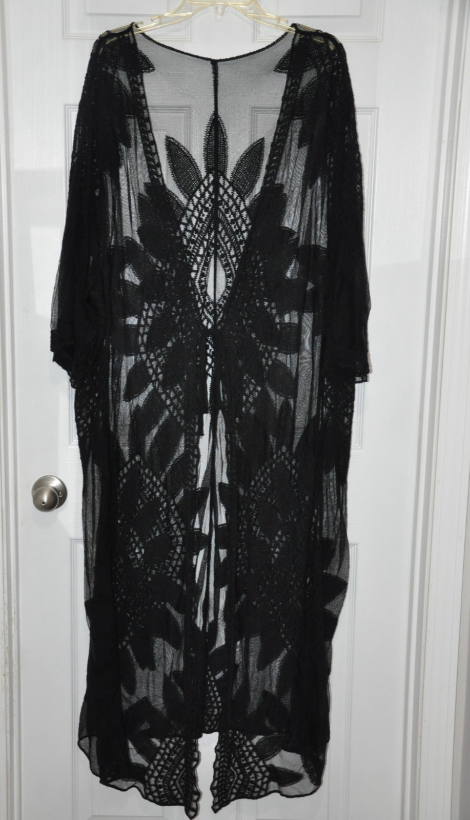 Vintage Black Lace Kimono Peignior XL – XXL (?)
