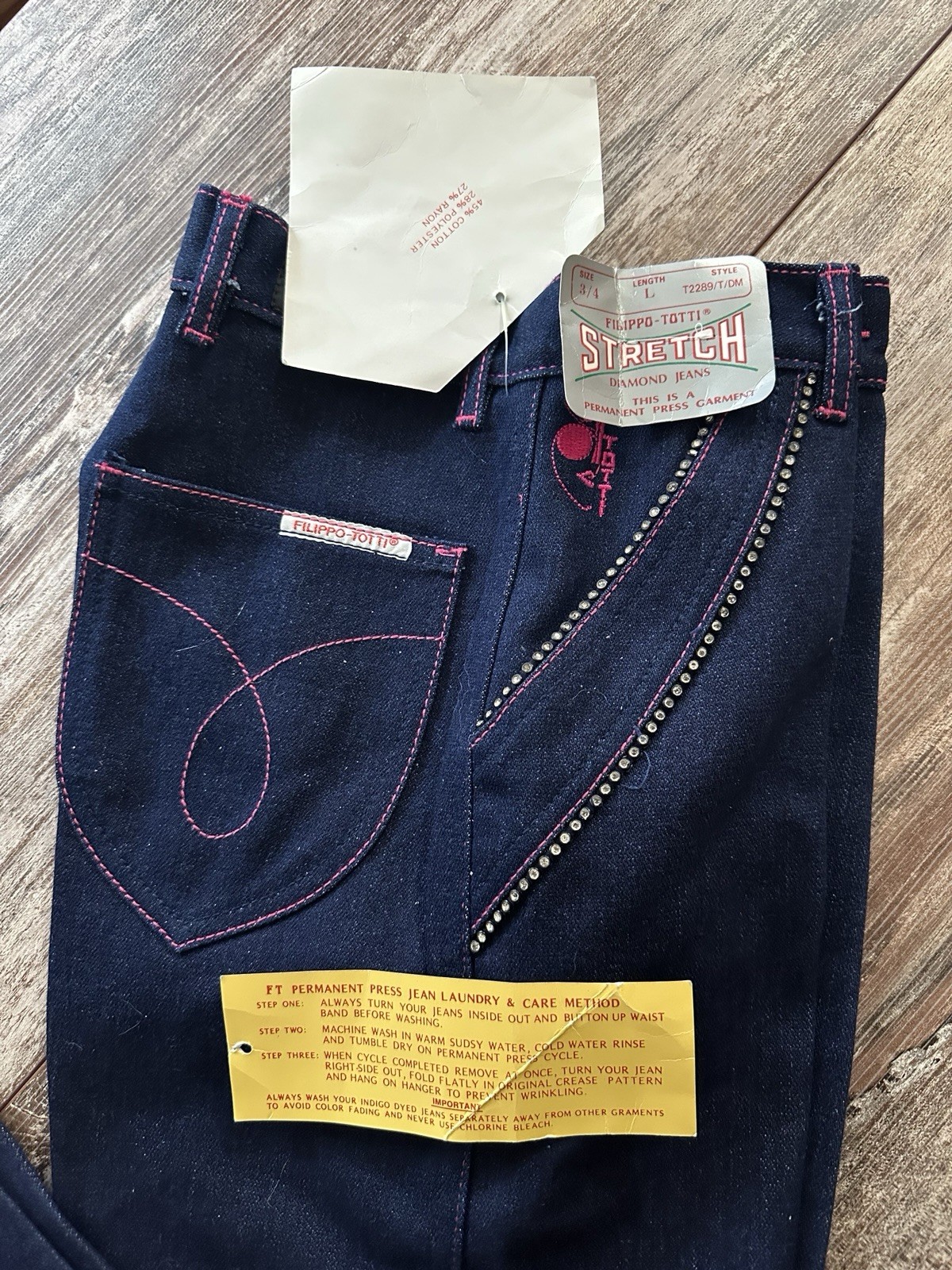 Vintage womens jeans Filippo-Totti high waisted NEW NWT size 3/4 Long