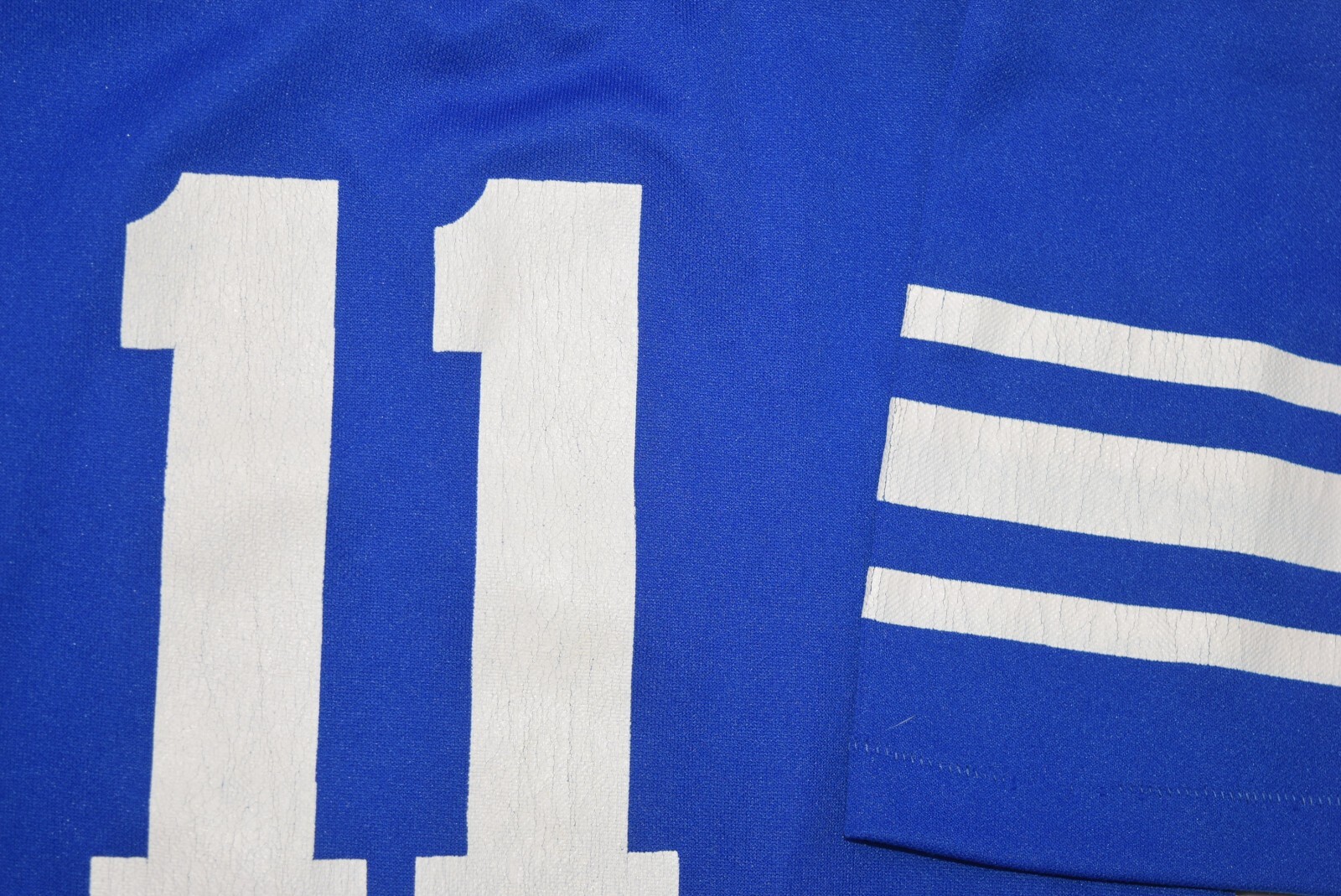 Vintage 80s Jersey Womens S Blue Striped Sports Reachwear Made in USA Football