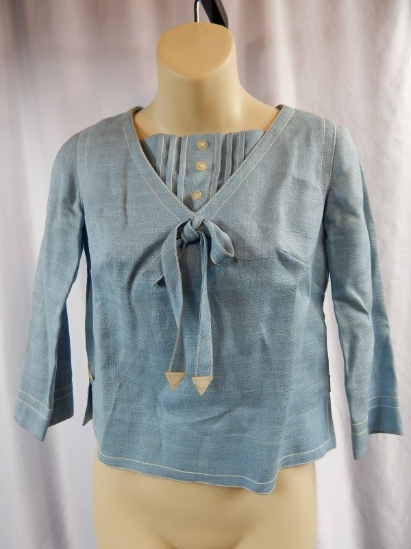 Nos Vintage 1950s Petti Glen Junior Apparel Sailor Blouse Shirt Top Rockabilly