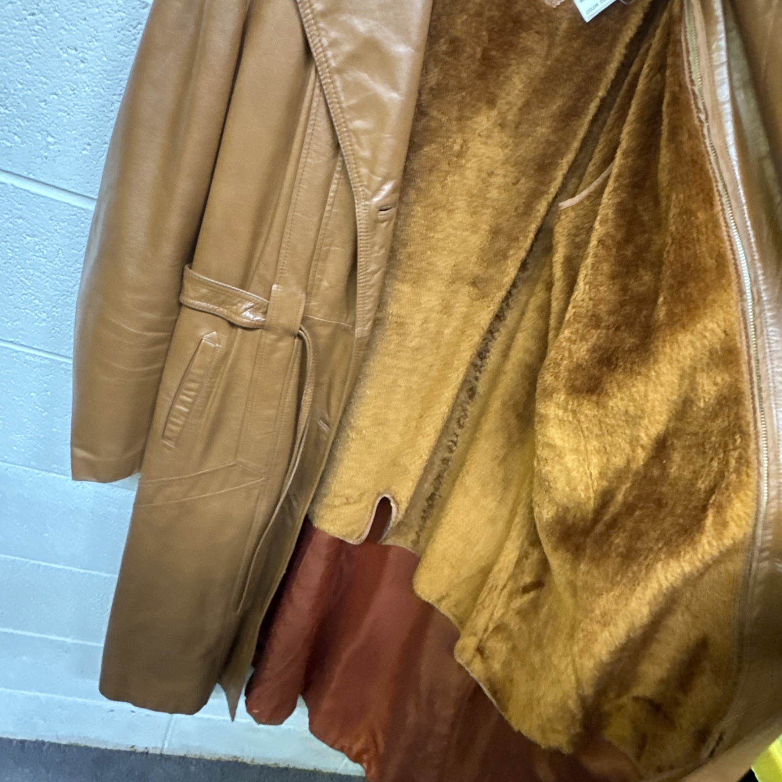 Vintage 70s The Tannery Women’s Leather Trench Coat Brown, Not Sure On Size.nice