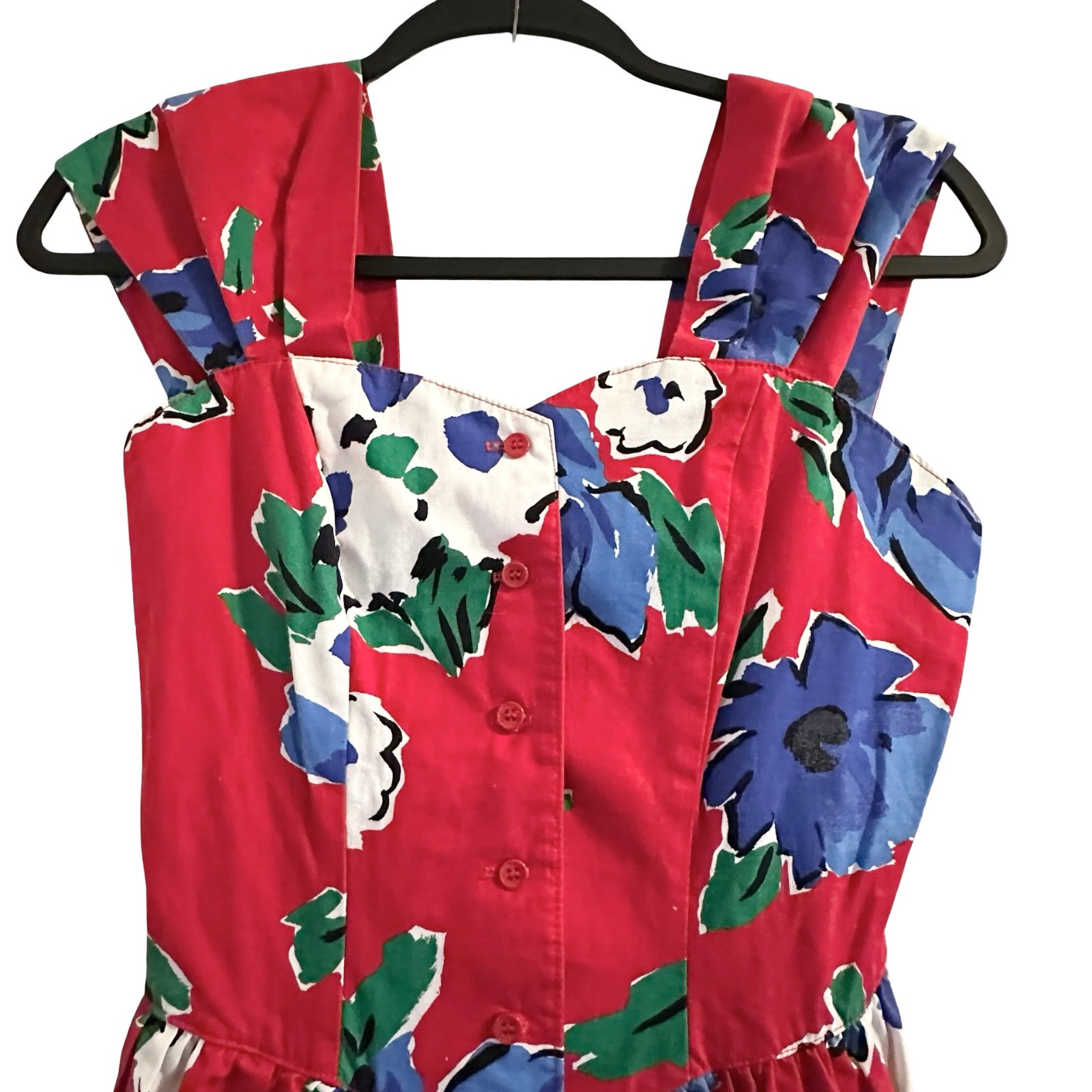 Vintage 80s does 50s Robbie Bee Floral Halter Circle Sun Dress 6 S M