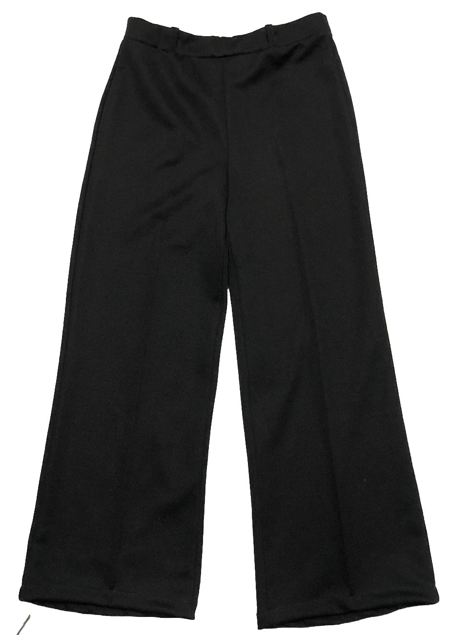 Ecco Bay Pants Women’s 6 Black Ankle Trouser Wide Leg Knit USA Vintage 70s 28×25