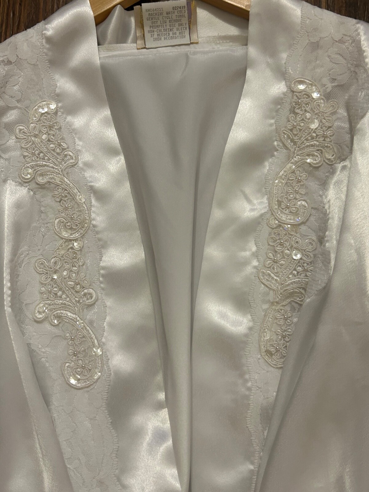 Vintage California Dynasty White Bridal Robe Lace Wedding Engagement Gift Luxury