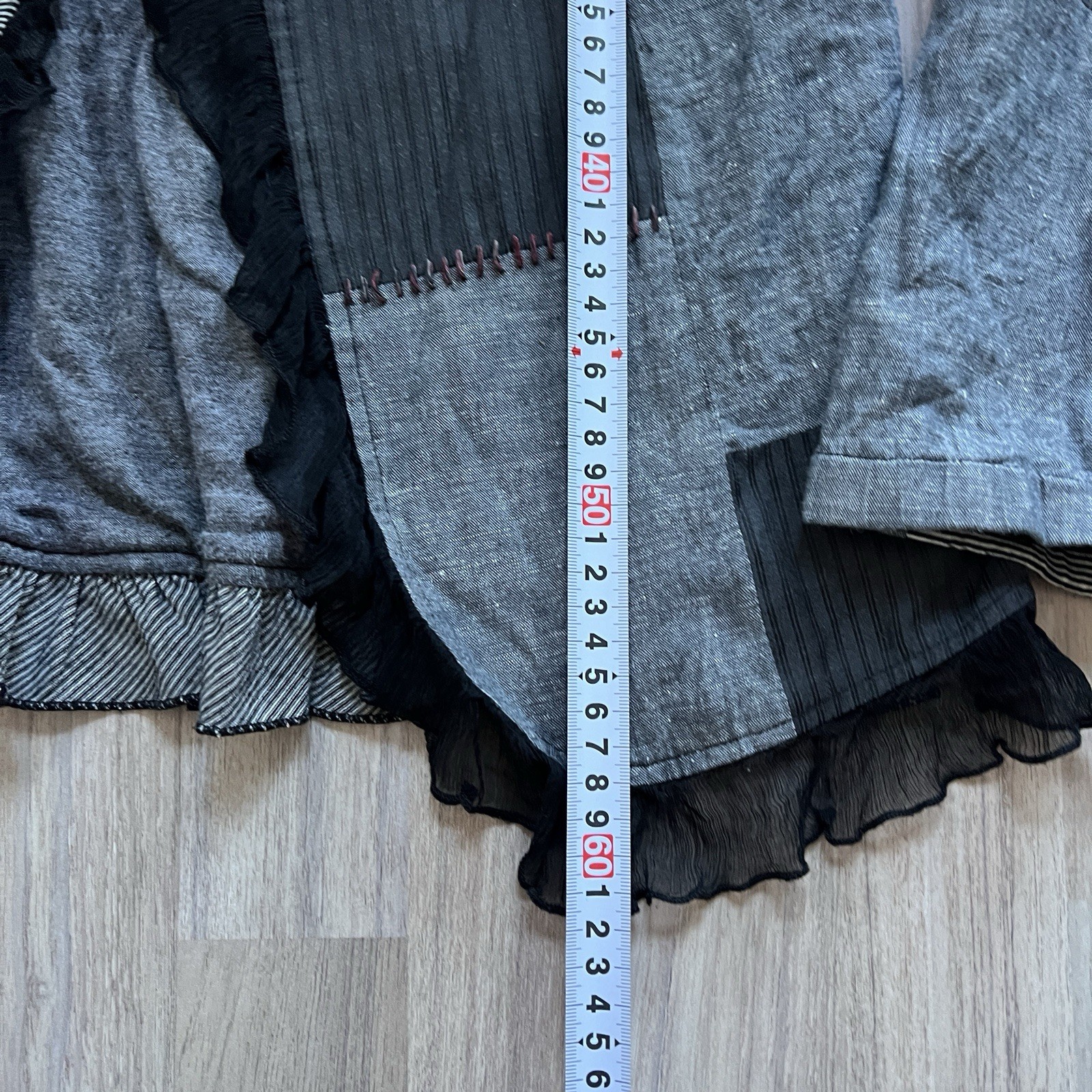 Vintage Grey and Black Patchwork Short Jacket, By Boo Radley, Woman’s Medium