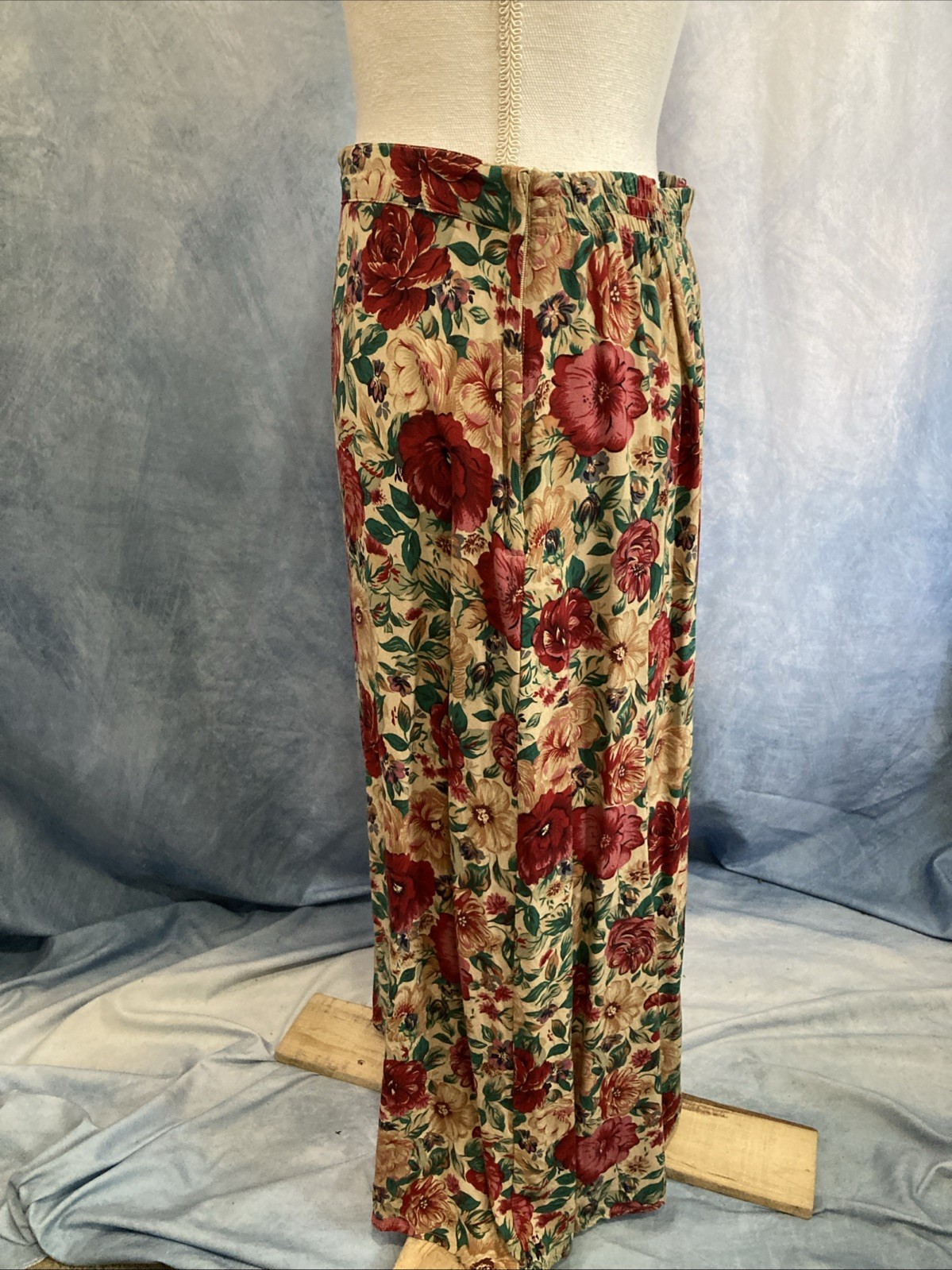 Vtg 90s Radcliffe Petite Floral Maxi Skirt M 100% Rayon Rose Cottagecore Grunge