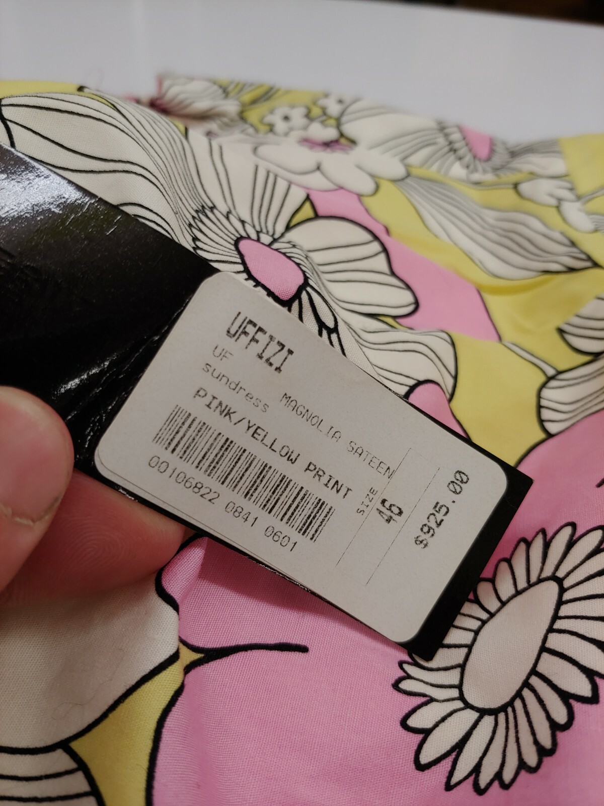 Uffizi Magnolia Sateen Sundress Pink & Yellow Floral Psychedelic Print Size 46