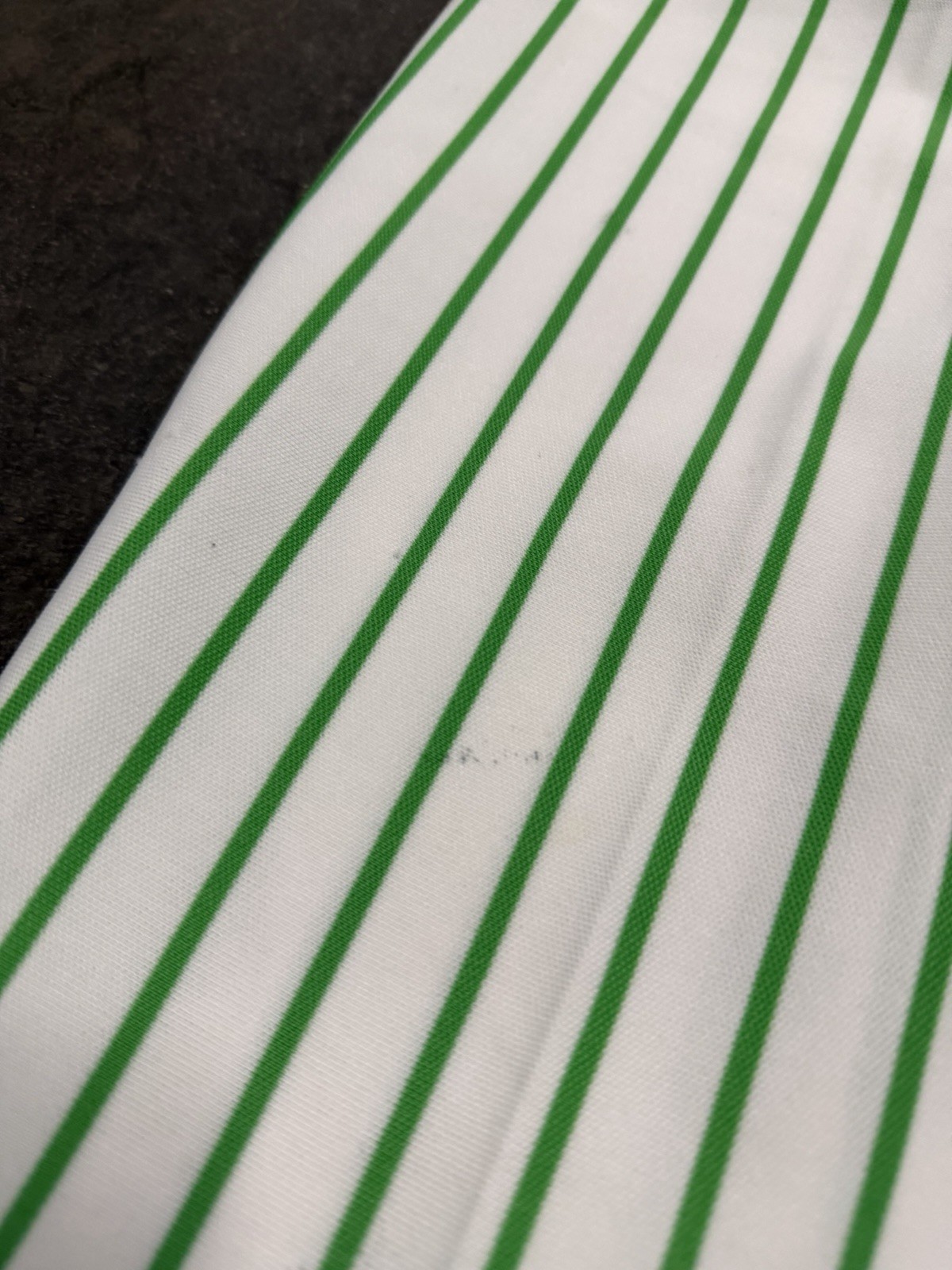 Vintage 1970s Green White Striped High Rise Polyester Trousers Hippy Retro