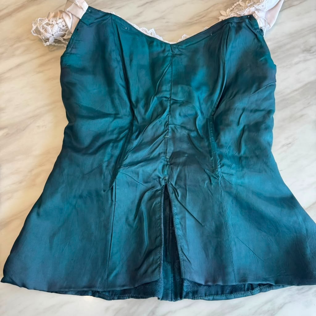 VTG 70s Bari Jay 2 Piece Corset Renaissance Victorian Brocade Tapestry Jacquard