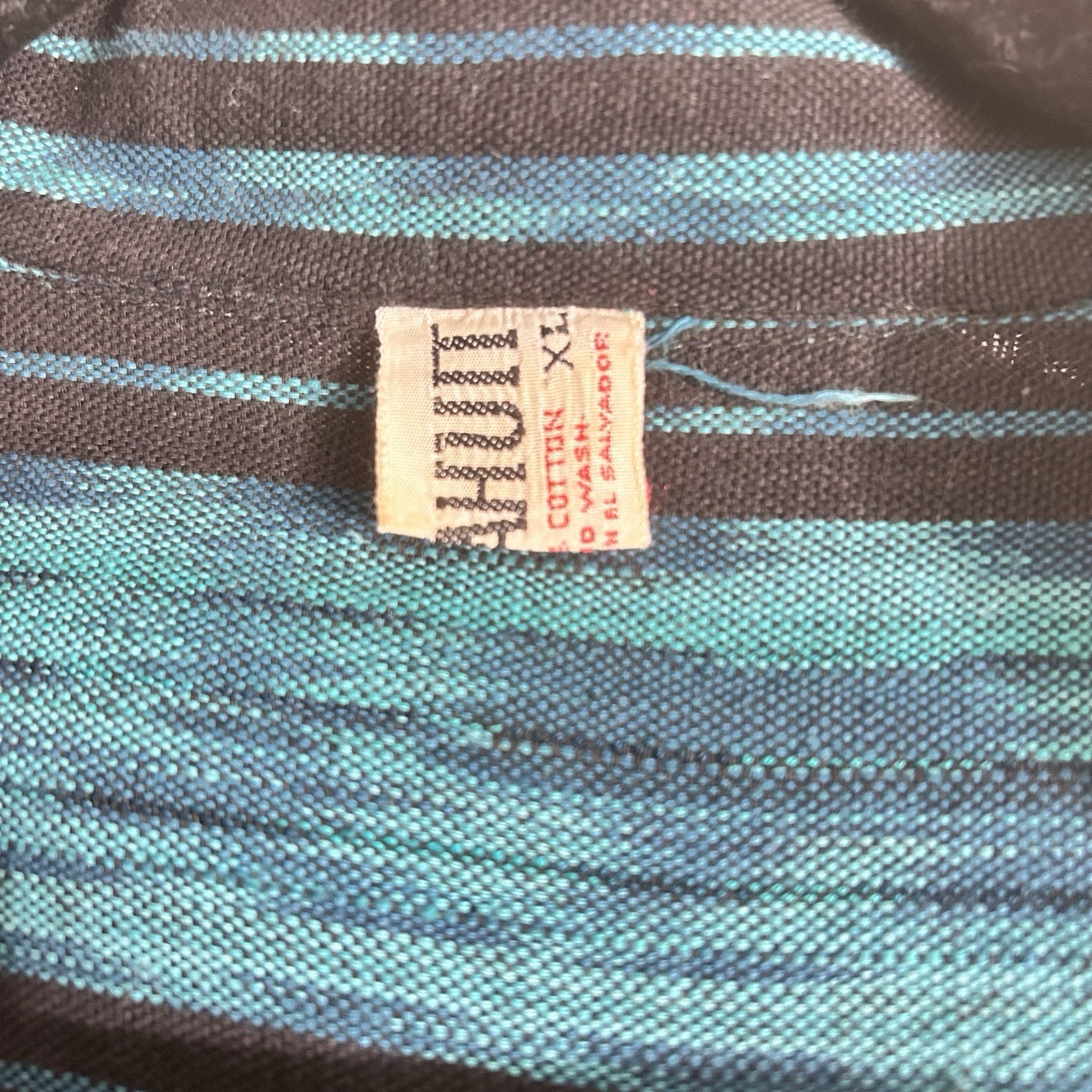 Vintage 80s Teal Blue Striped Cropped Jacket Size XL Colorful Western Southwest
