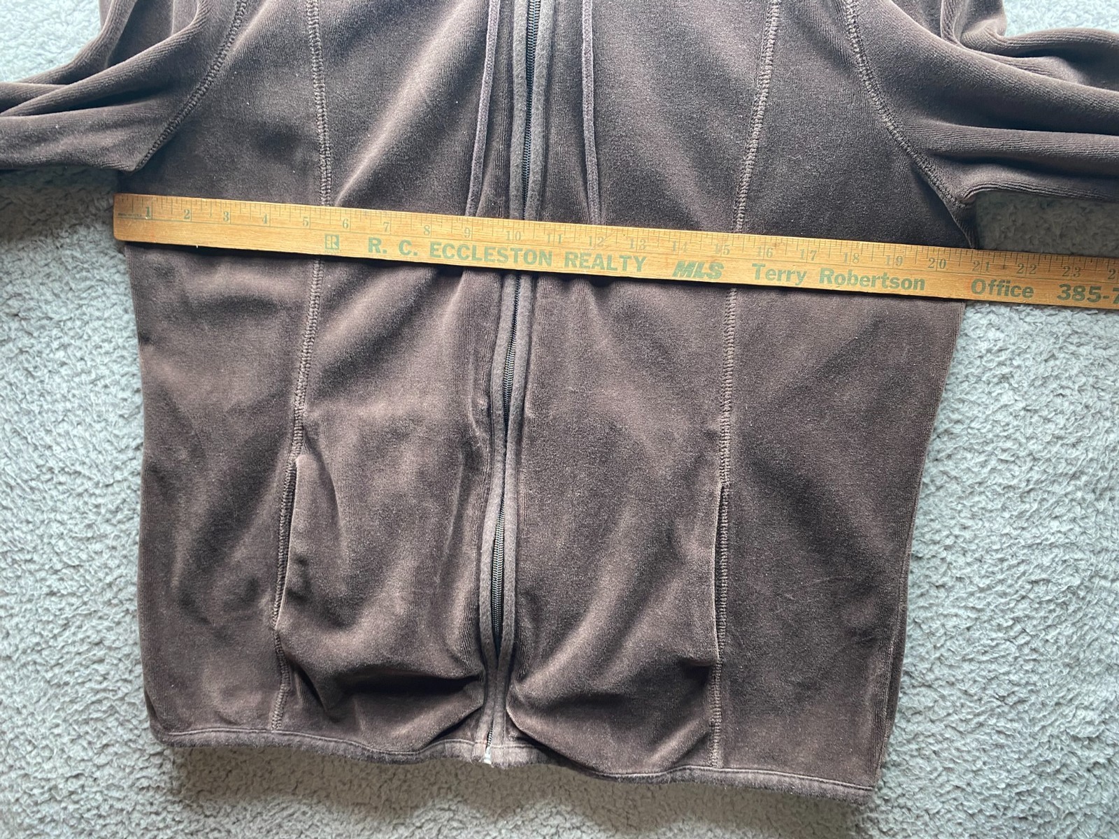 Liz Wear by Liz Claiborne Size L Y2K Velour Set Jacket Pants Brown Lounge Hoodie