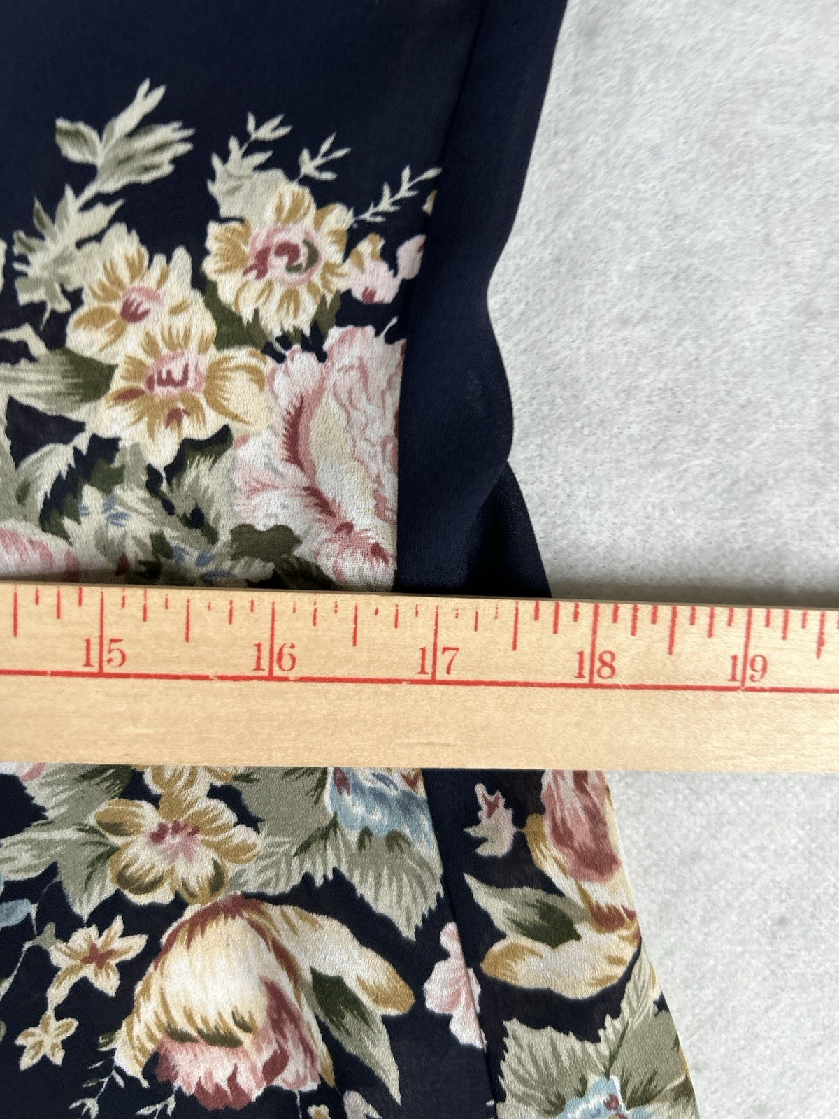 Vtg 90s CDC Womens Dress Sz 8 Navy Blue Floral Midi Button Front Cottagecore