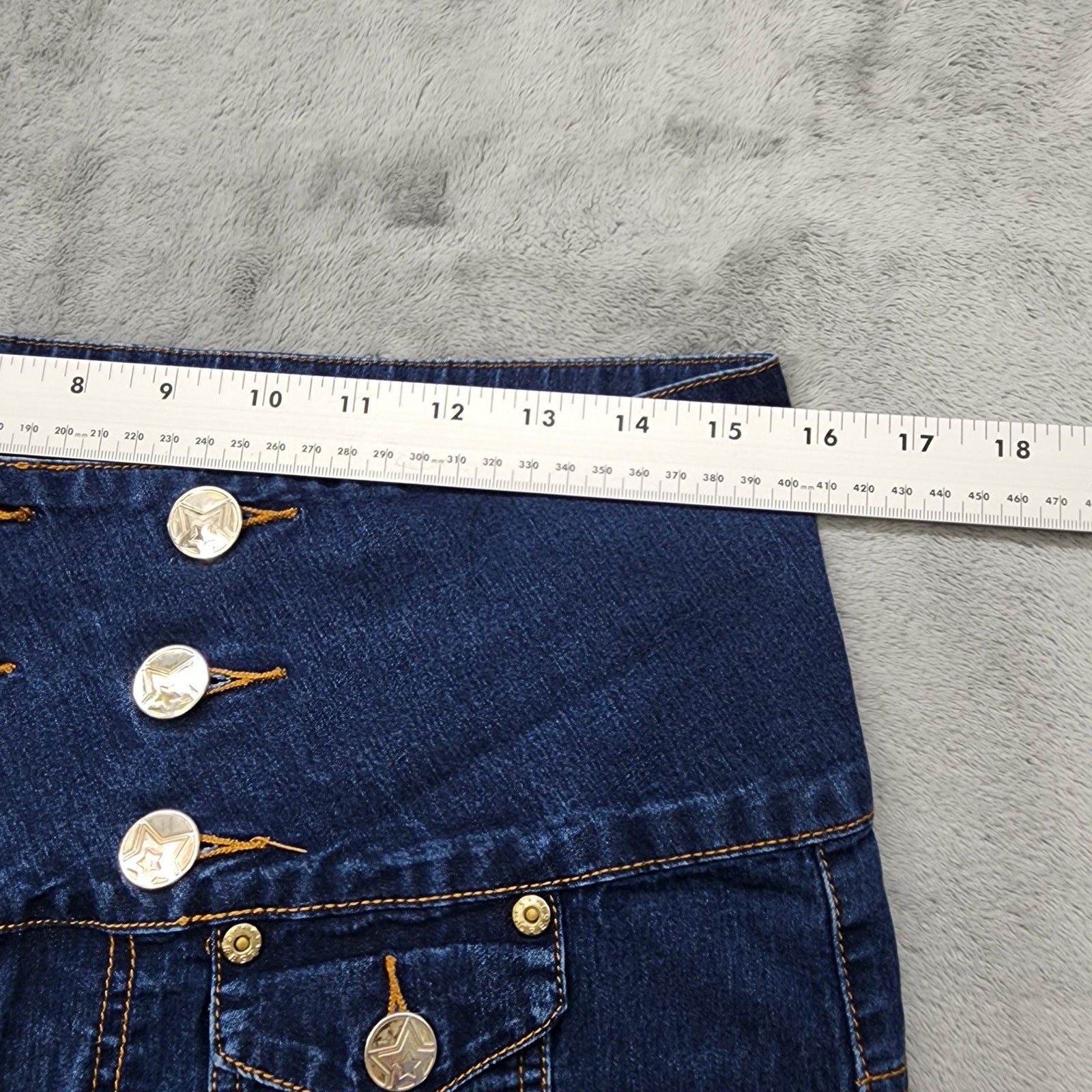 Vintage Y2K Crest Jeans Shorts Womens 13/14 Blue Ultra High Rise Sailor Nautical