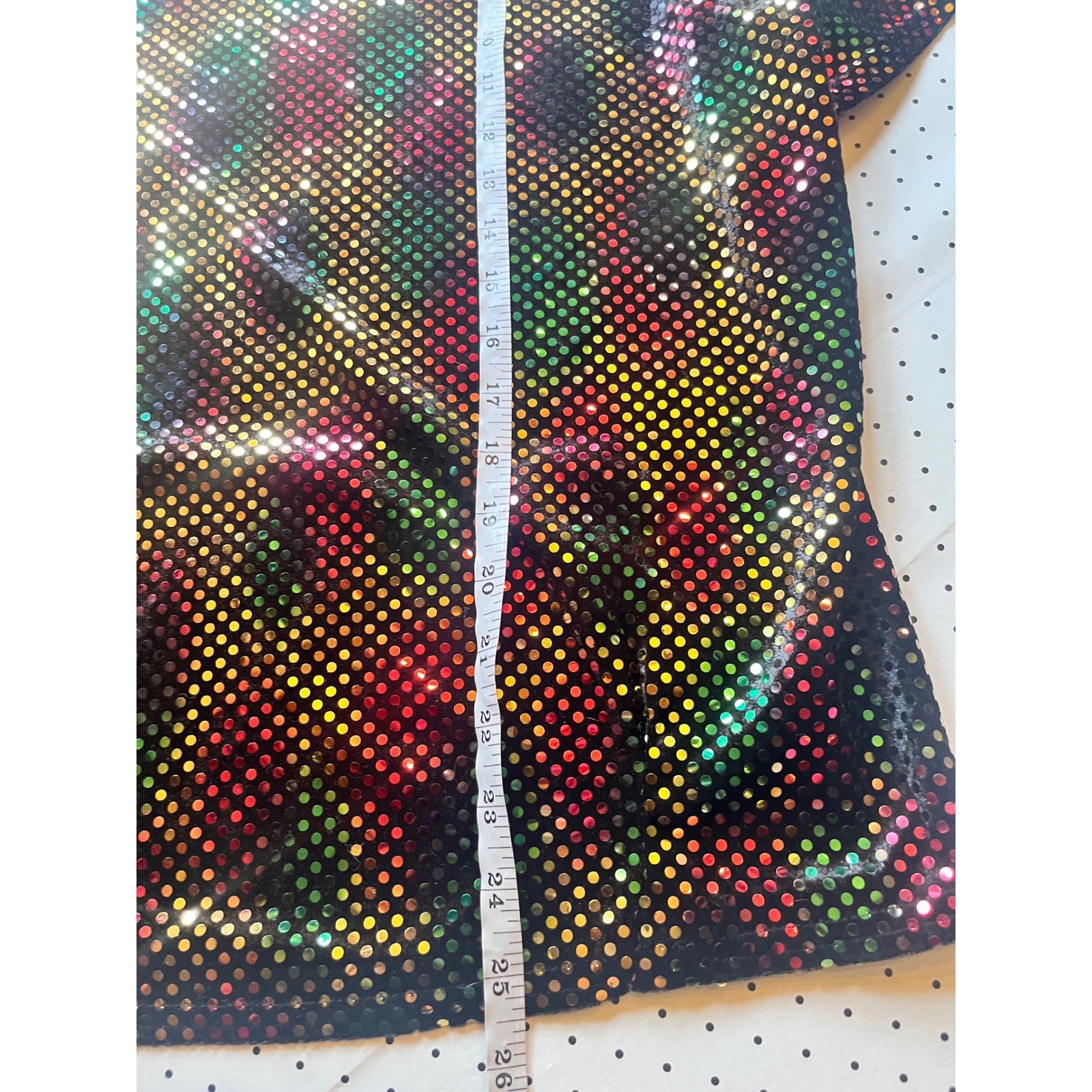 Kathie Lee Collection Vintage Y2K Metallic Disco Top Multicolor Foil Dot Blouse