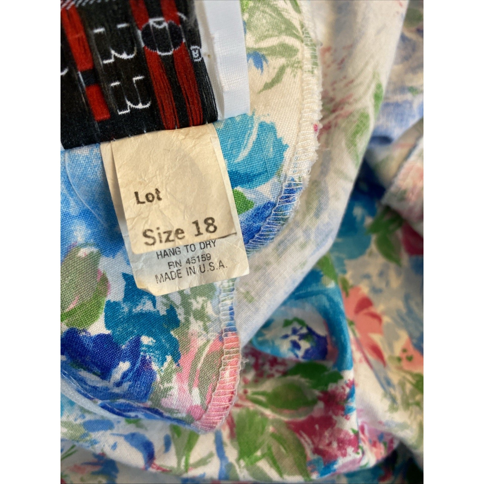 Vintage In Cinq Floral 1980s Tea Dress Puff Sleeve Feminine Midi Cottage 18 L/XL