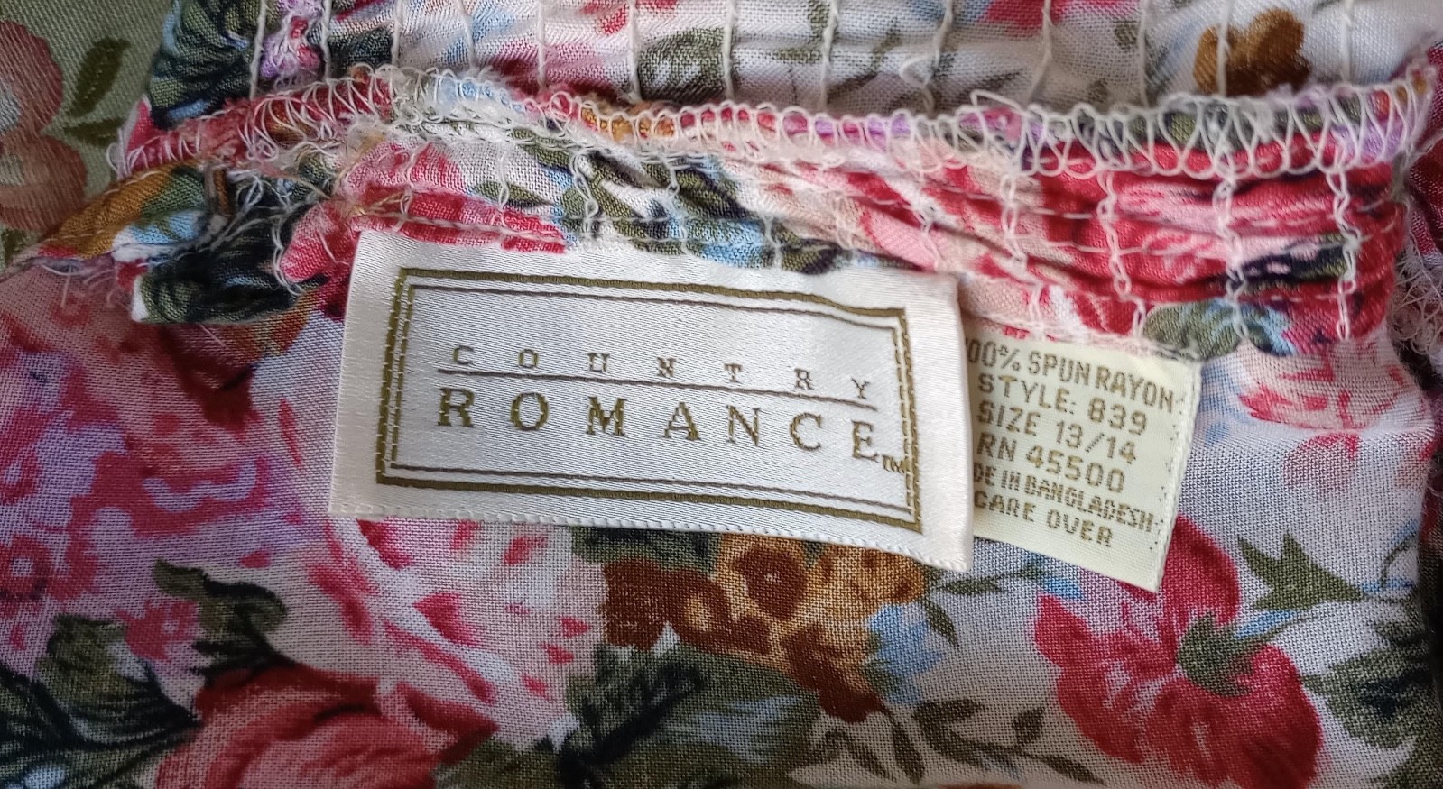 Vintage 80s Country Romance Floral Rayon Garden Party Tea Dress