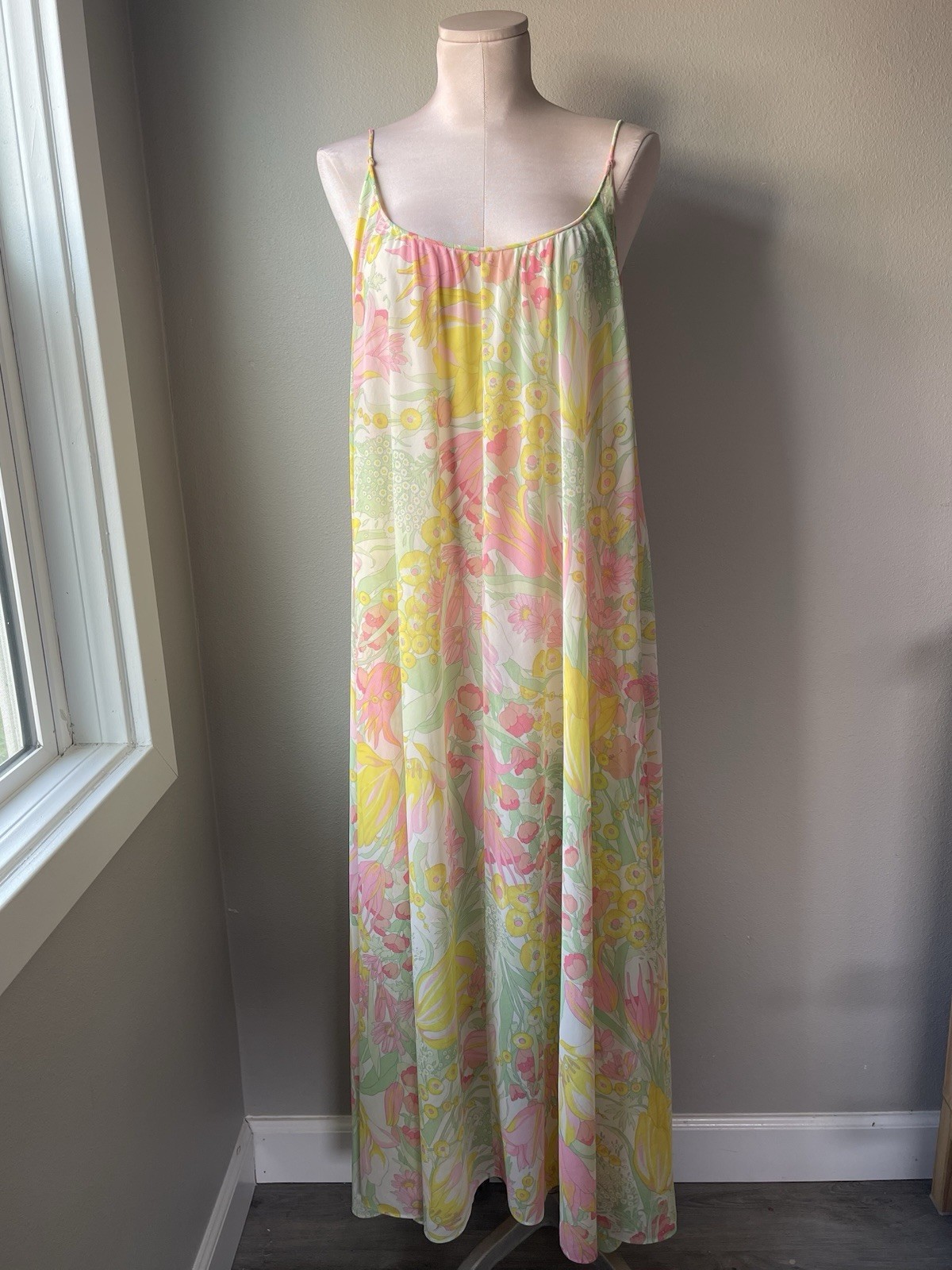 Vintage Rare Claire Sandra By Lucie Ann 60s Floral Nightgown