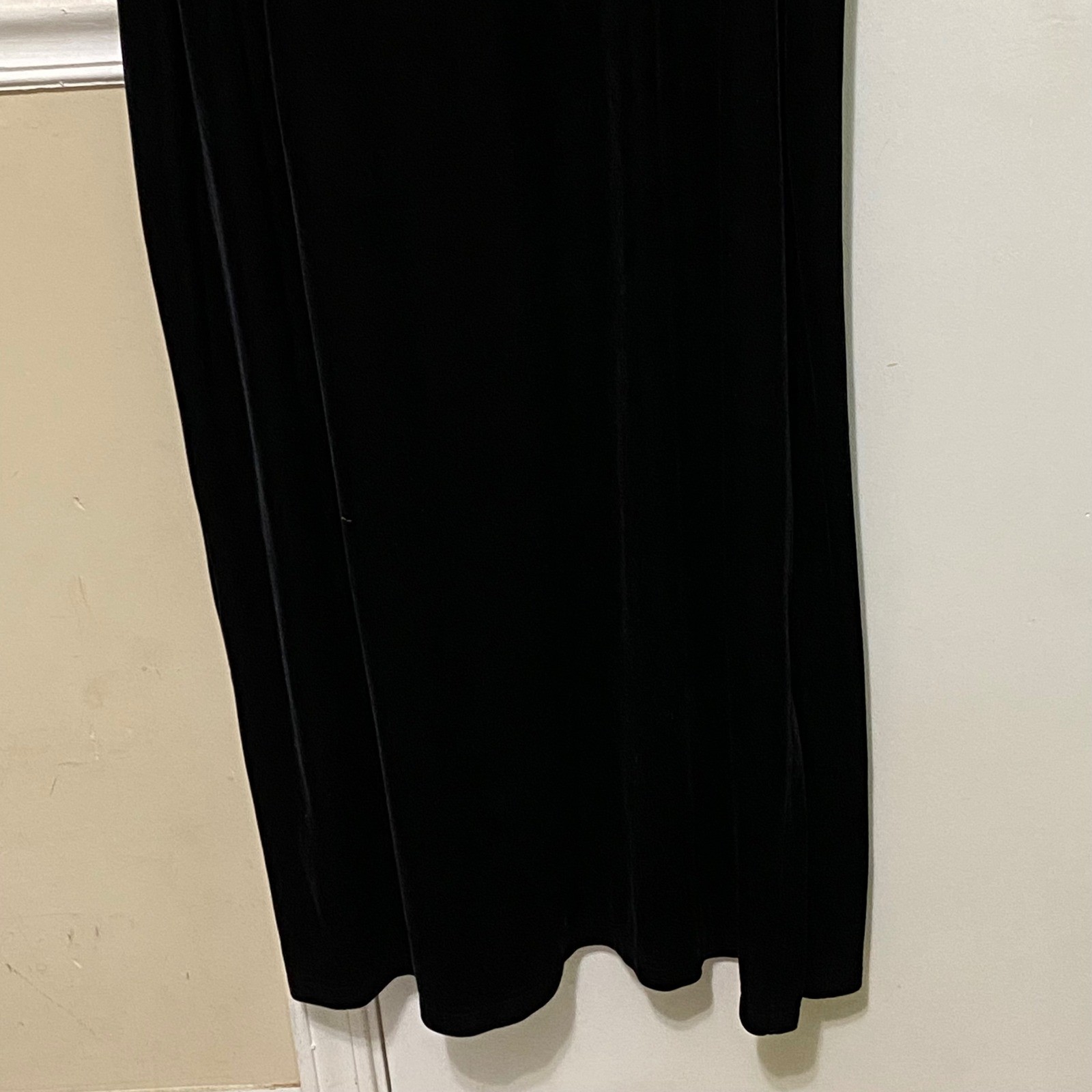 Vintage Y2K Black Velvet Maxi Dress 24W Whimsigoth Christmas Holiday NYE Stretch