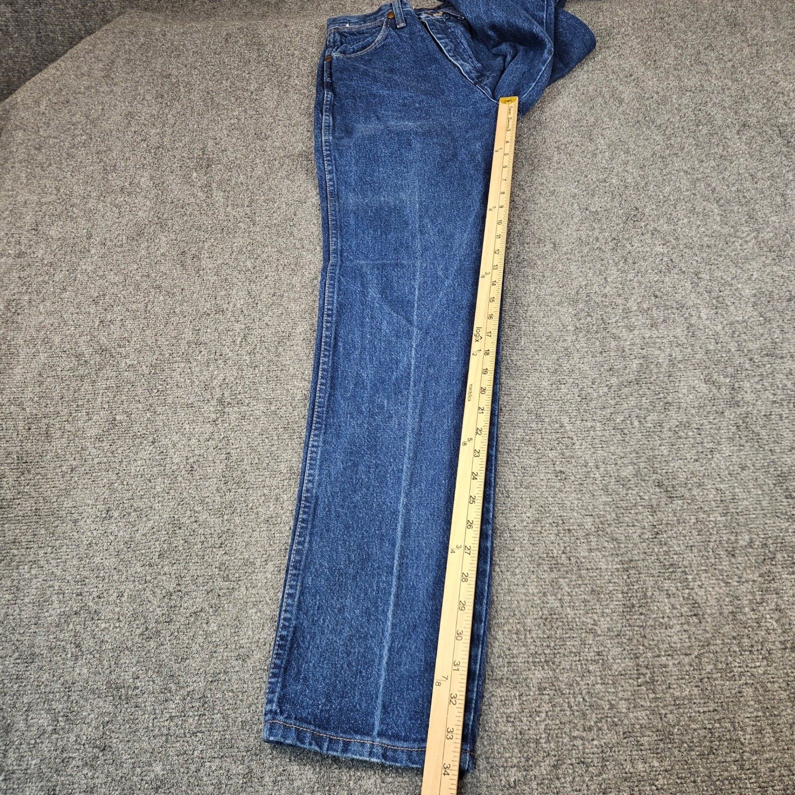 Wrangler 12MWZG Vintage High Waisted Western Jeans Made in USA Blue 5/6 x 34