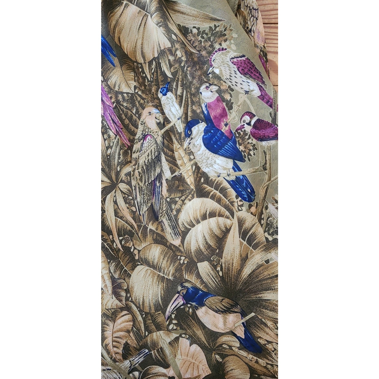 VTG 1970s Gianni Versace RARE Dress Silk Tropical Parrot Print Spaghetti Straps