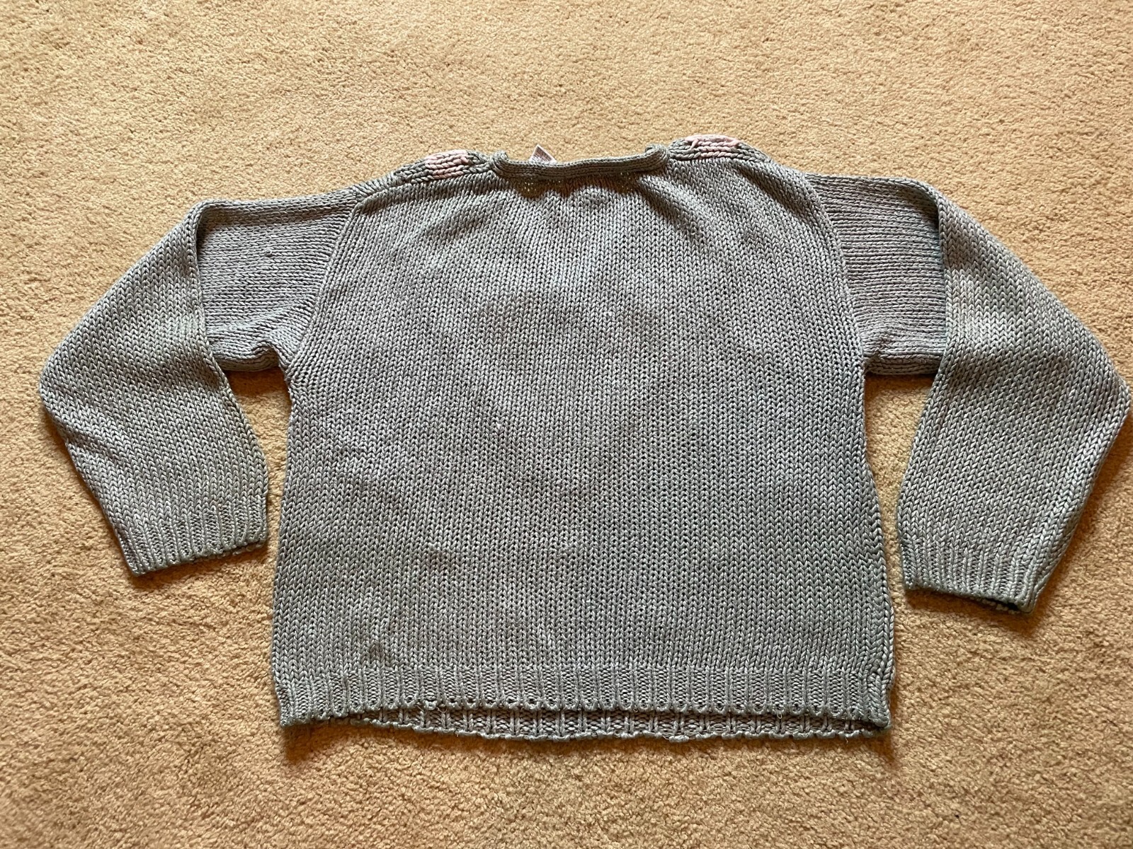 Vintage 80s Slouchy Chunky Hand Knit Granny Core Pullover Sweater Snowflake M
