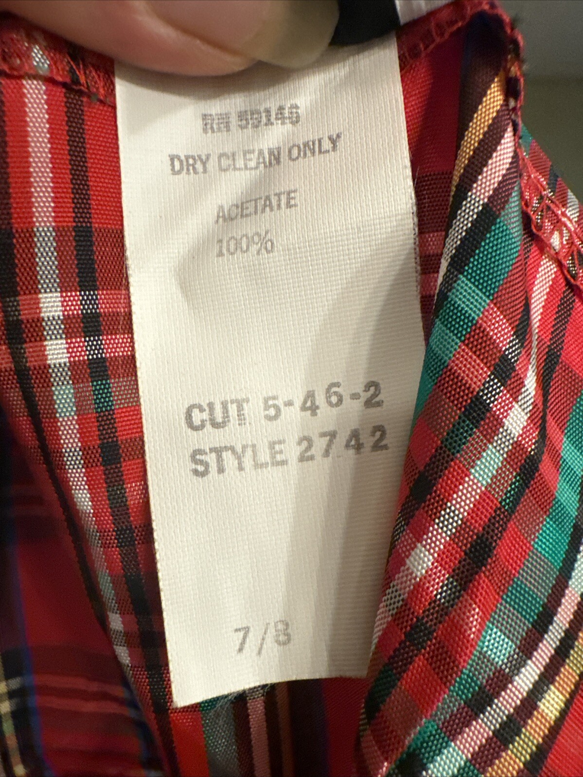 Vintage Entourage Red Plaid Dress Size 7/8